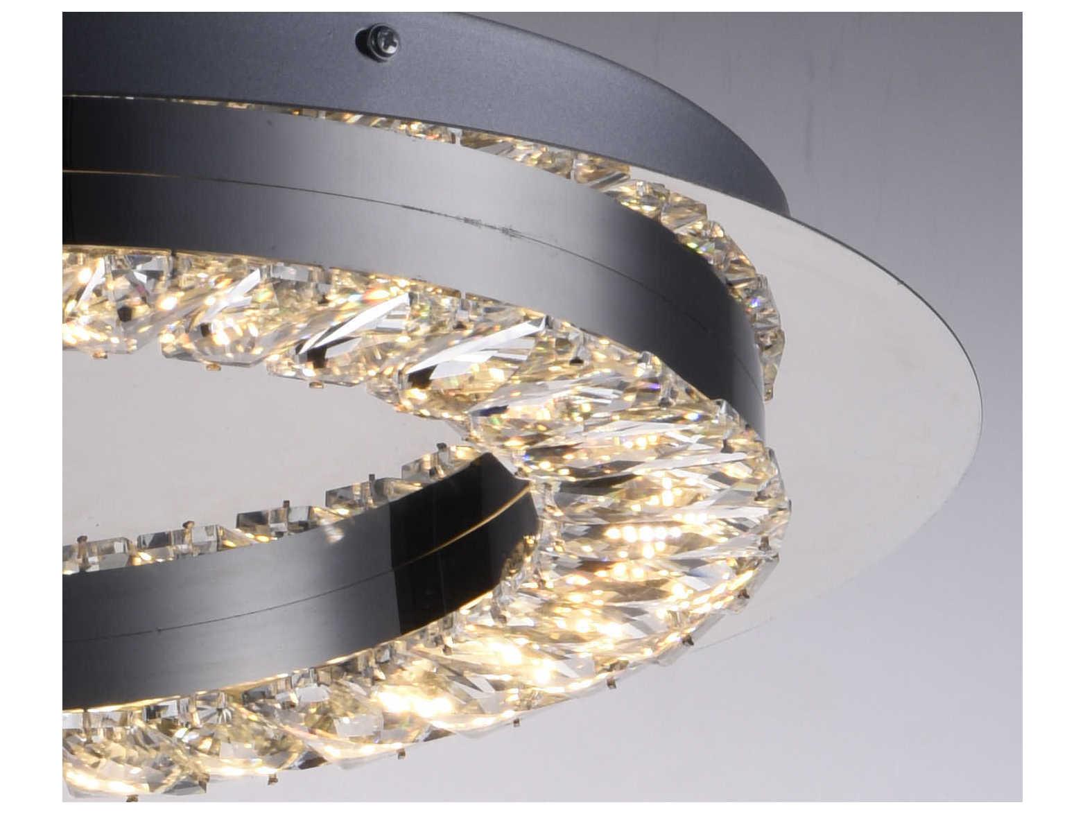 ET2 Charm Polished Chrome Crystal Glass Round Flush Mount