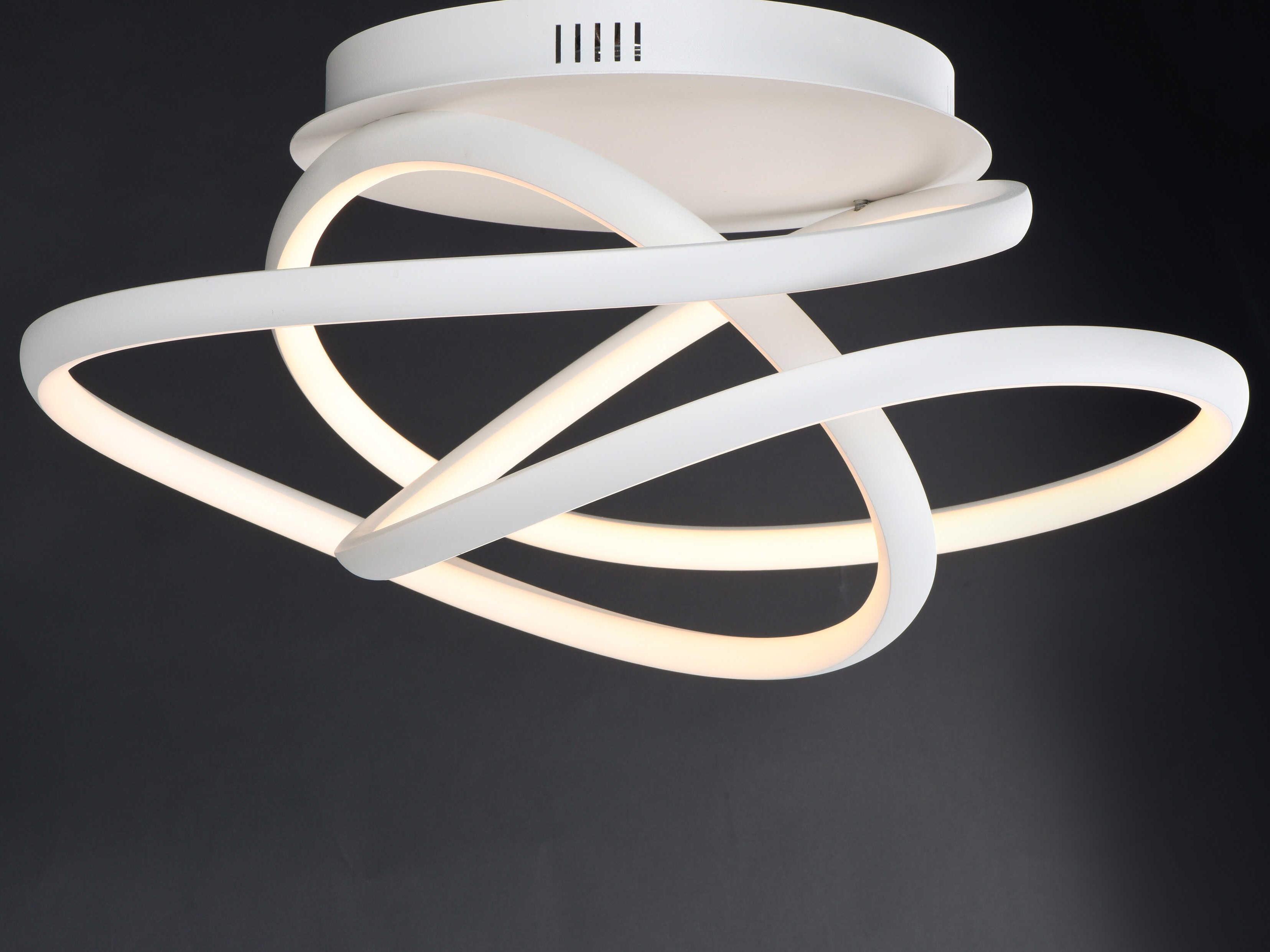 ET2 Twisted 1-Light Matte White LED Flush Mount