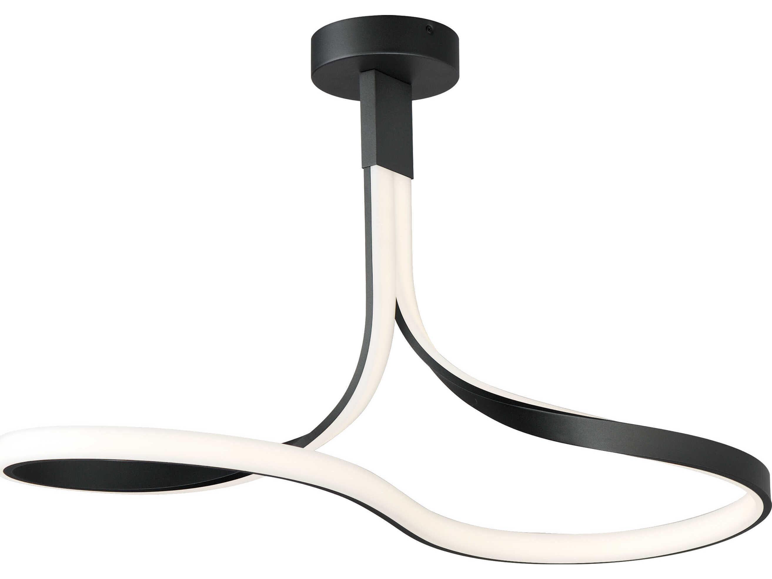 ET2 Serpentine 1-Light Black Semi Flush Mount