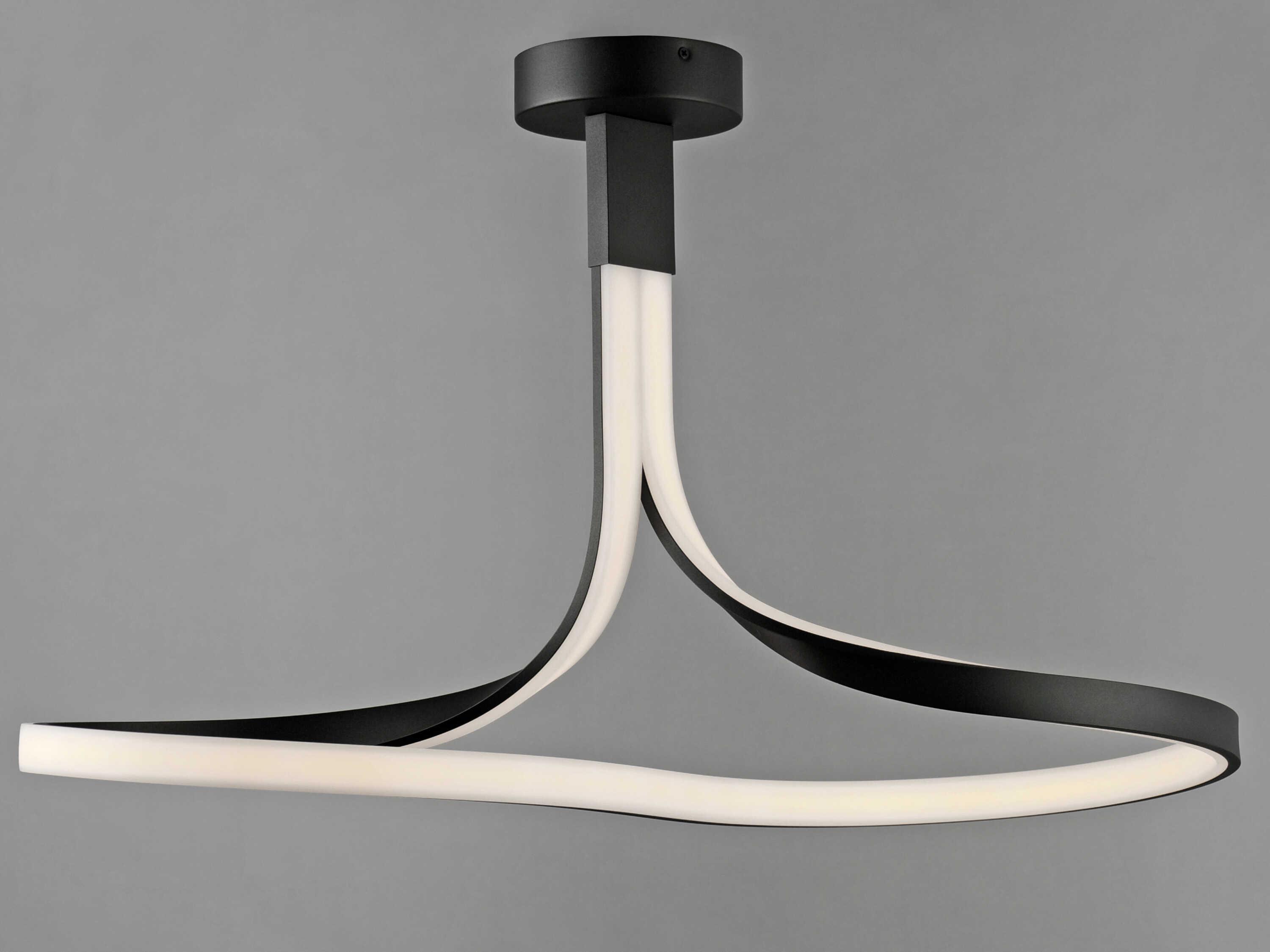 ET2 Serpentine 1-Light Black Semi Flush Mount