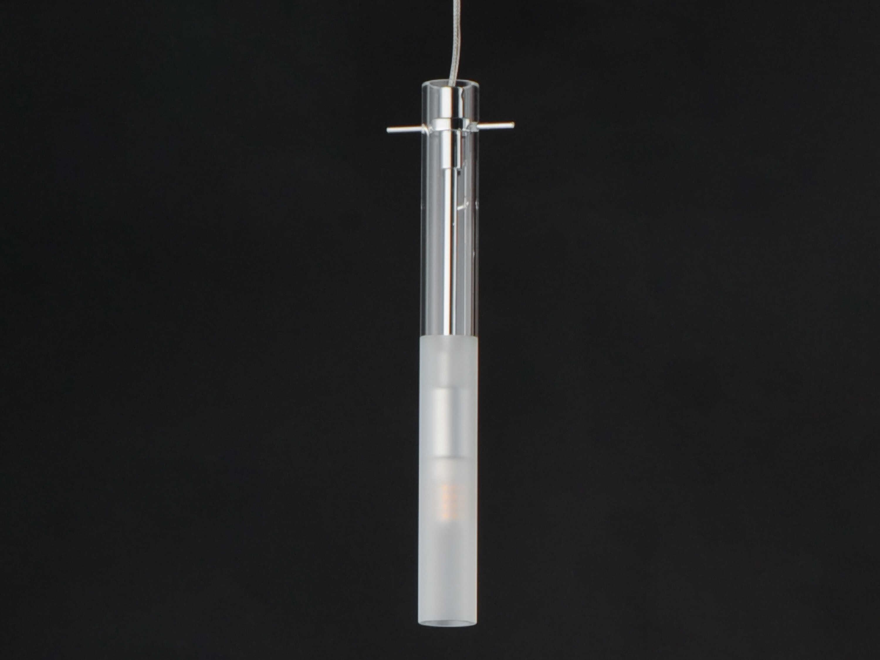 ET2 1-Light Polished Chrome Glass LED Cylinder Linear Mini Pendant