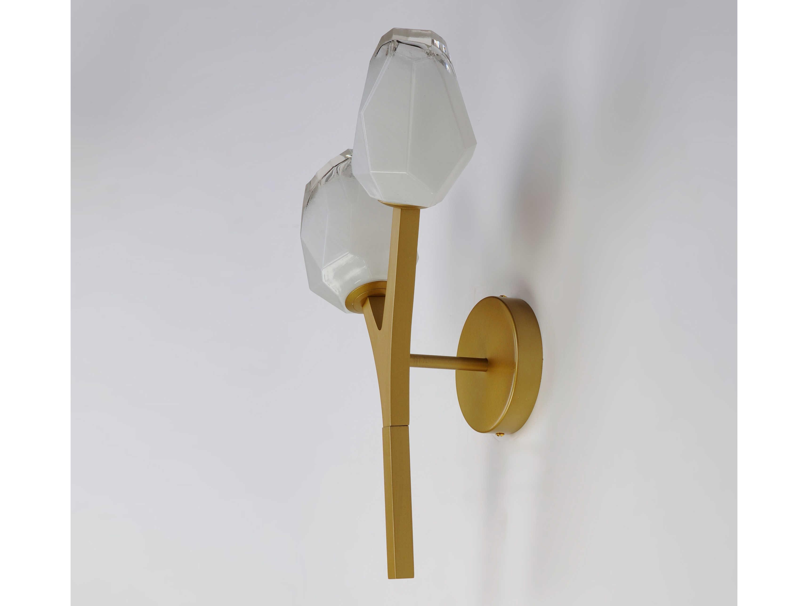 ET2 Blossom 2-Light Natural Aged Brass Glass LED Wall Sconce