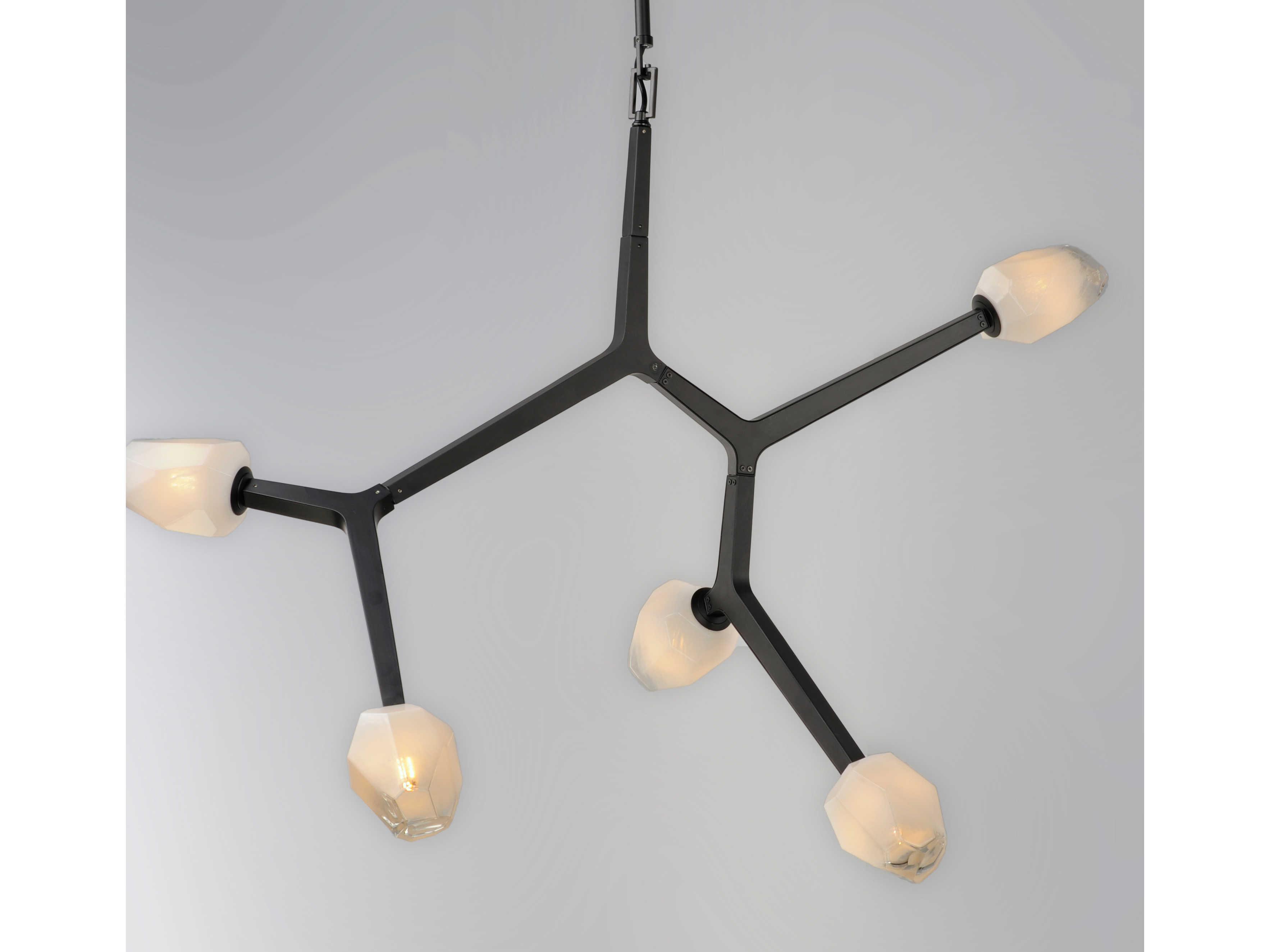 ET2 Blossom 5-Light Black Glass LED Geometric Pendant