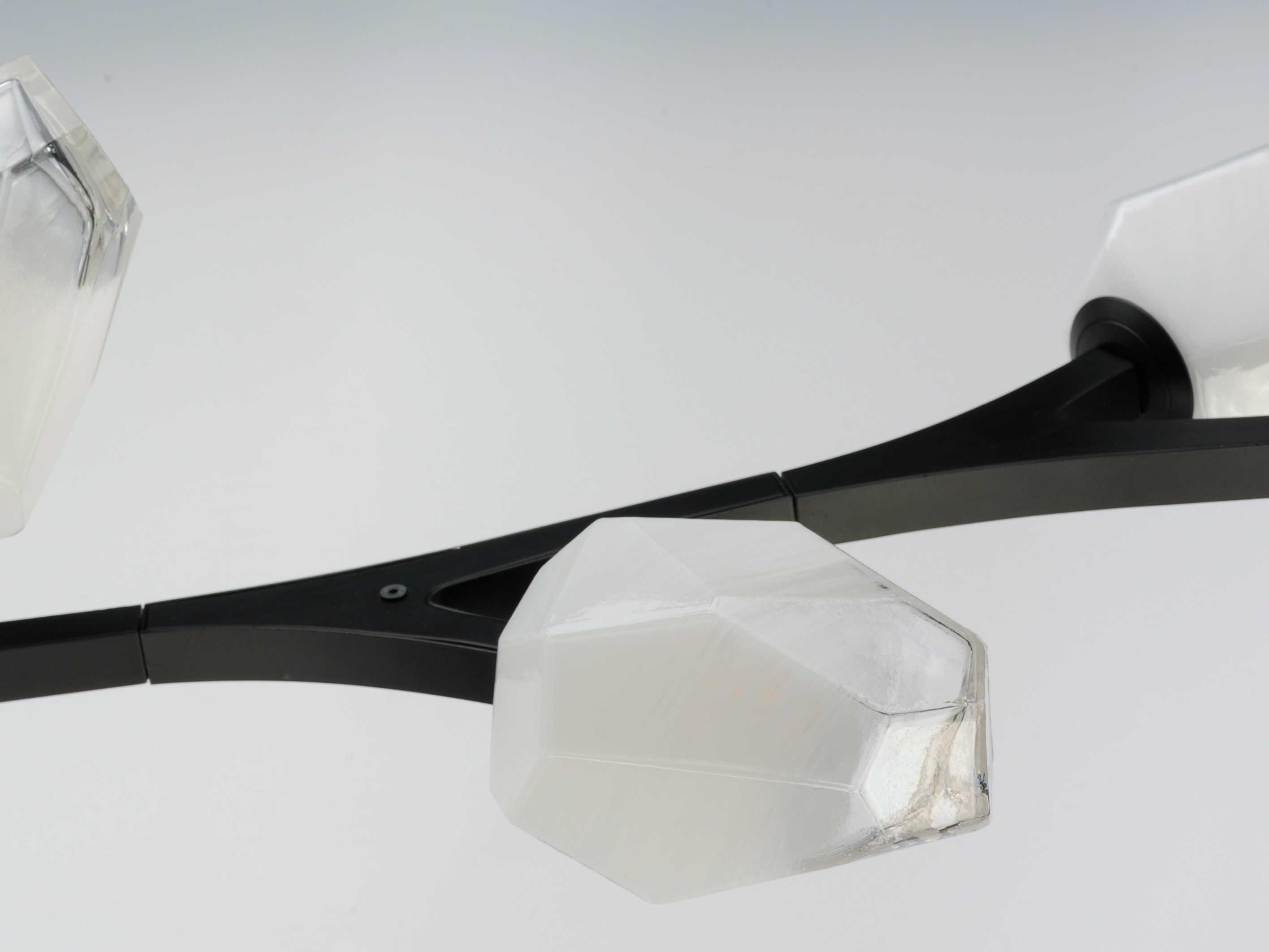 ET2 Blossom 10-Light Black Glass LED Geometric Linear Island Pendant