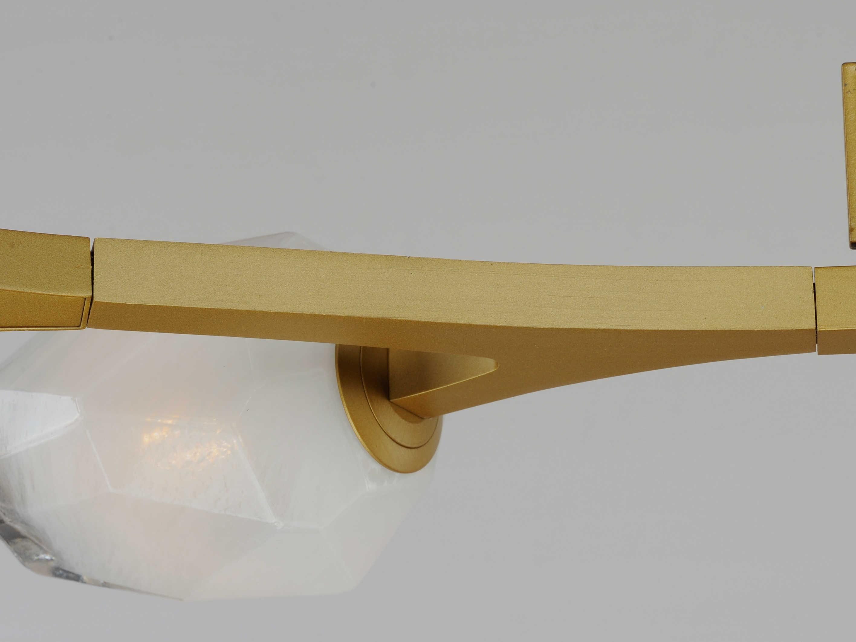 ET2 Blossom 10-Light Natural Aged Brass Glass LED Geometric Linear Island Pendant