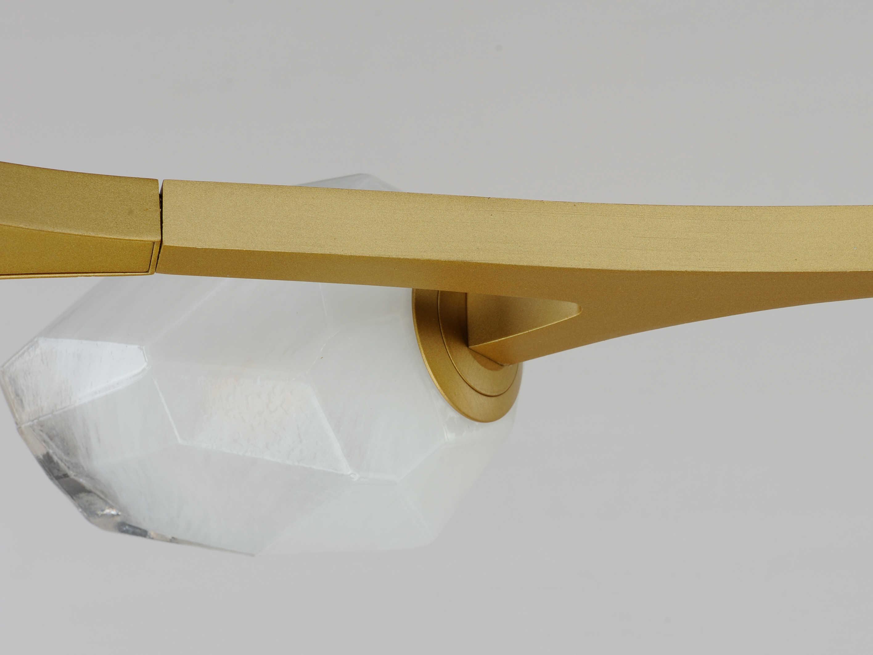 ET2 Blossom 10-Light Natural Aged Brass Glass LED Geometric Linear Island Pendant