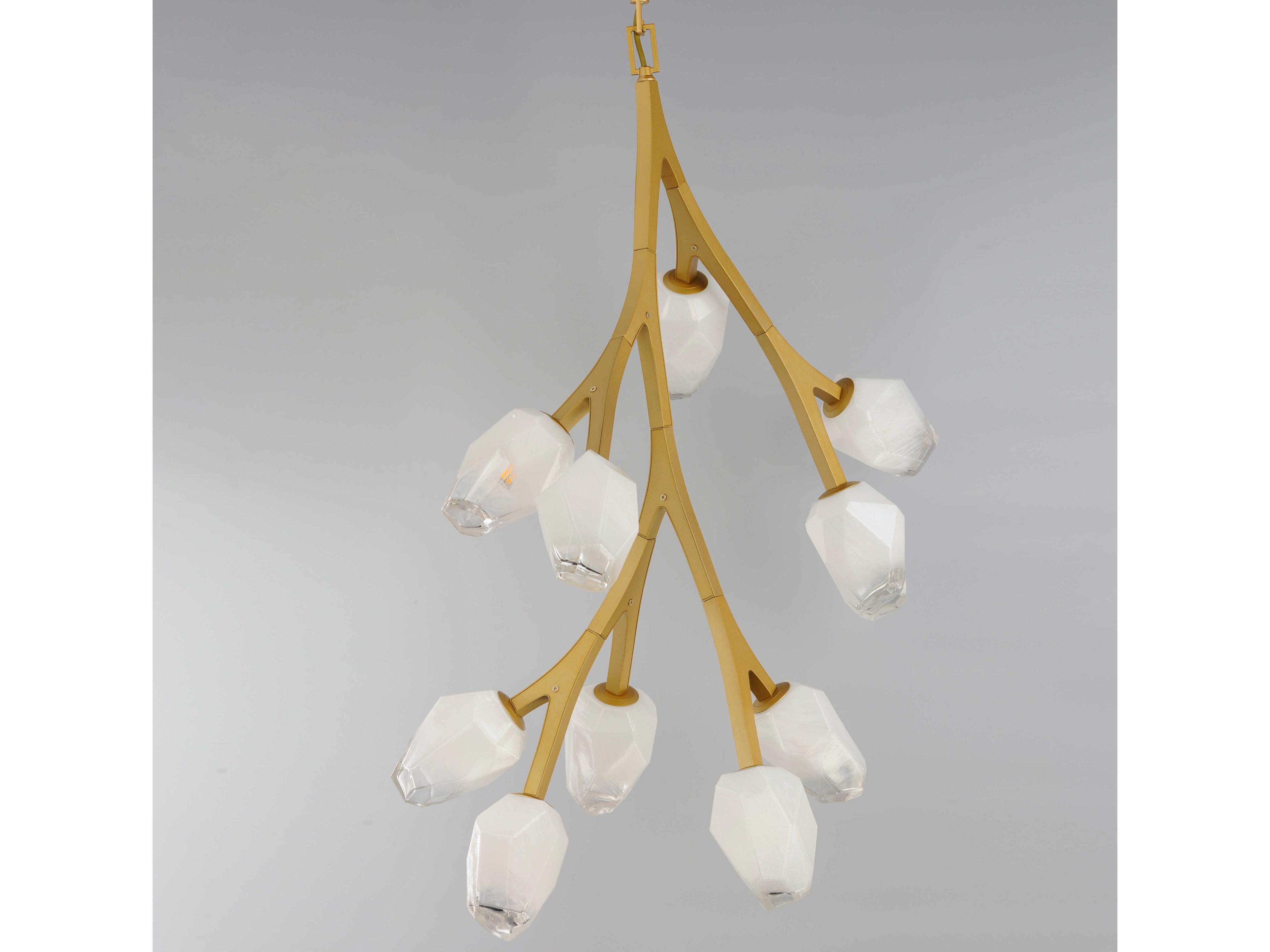 ET2 Blossom 10-Light Natural Aged Brass Glass LED Geometric Pendant