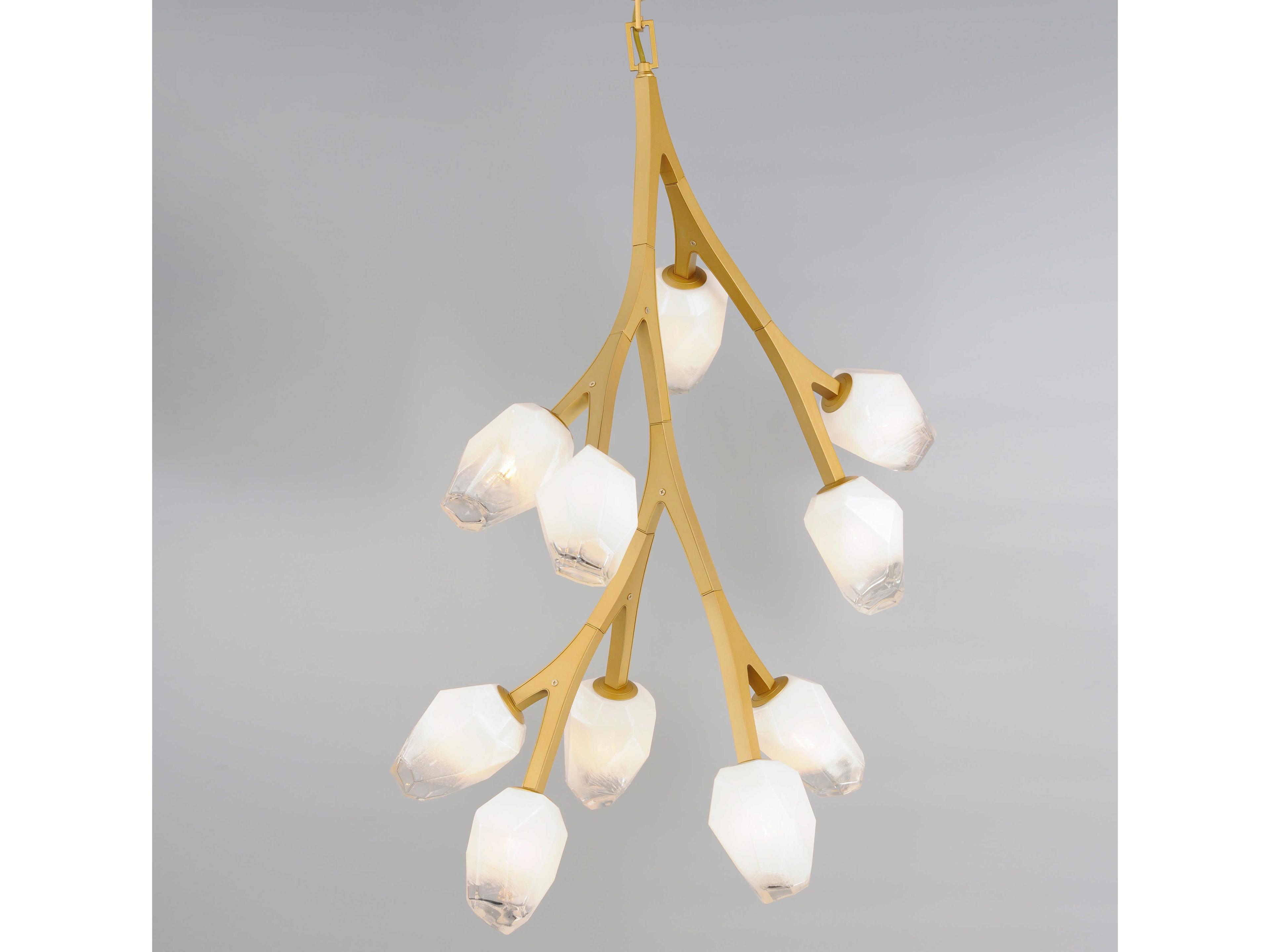 ET2 Blossom 10-Light Natural Aged Brass Glass LED Geometric Pendant