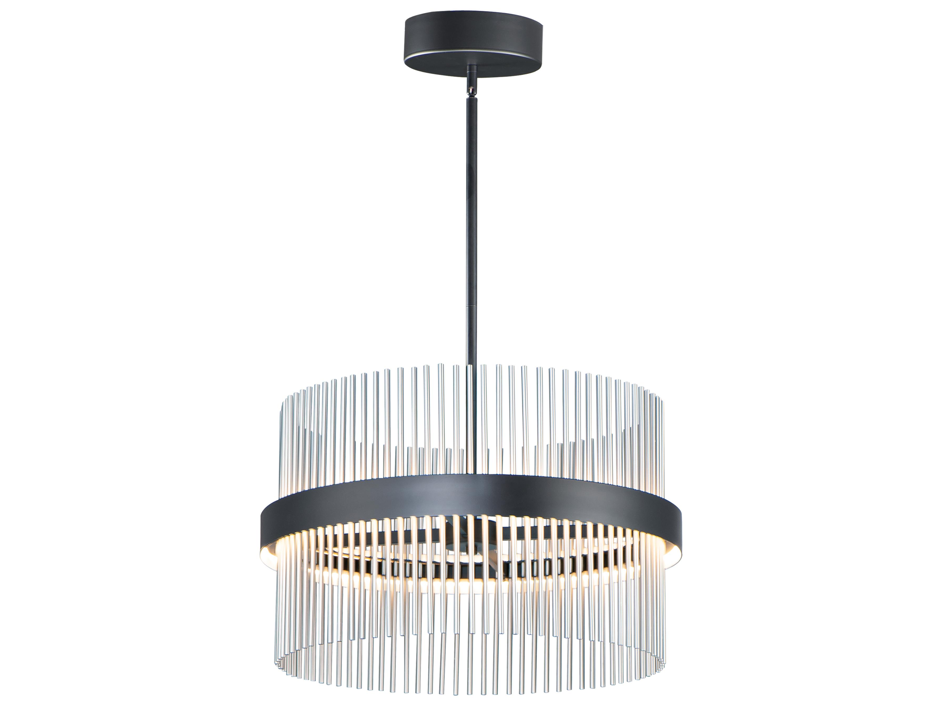 ET2 Chimes 2-Light Black Satin Nickel Drum Pendant