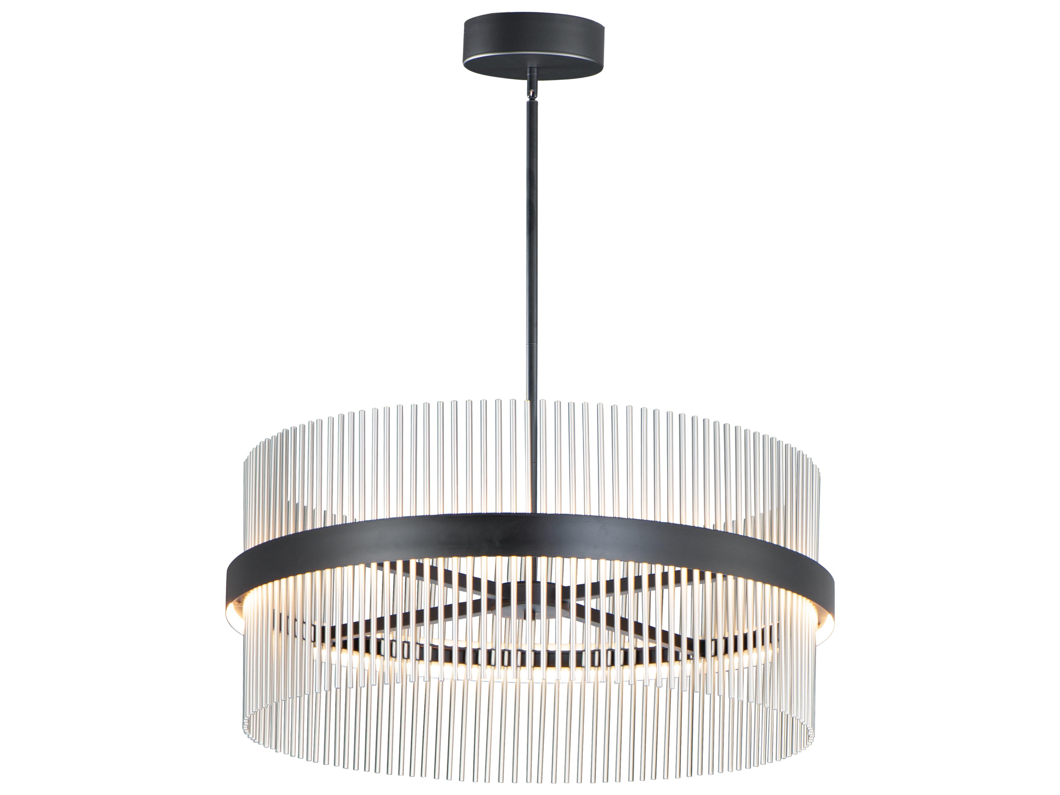 ET2 Chimes 2-Light Black Satin Nickel Drum Pendant