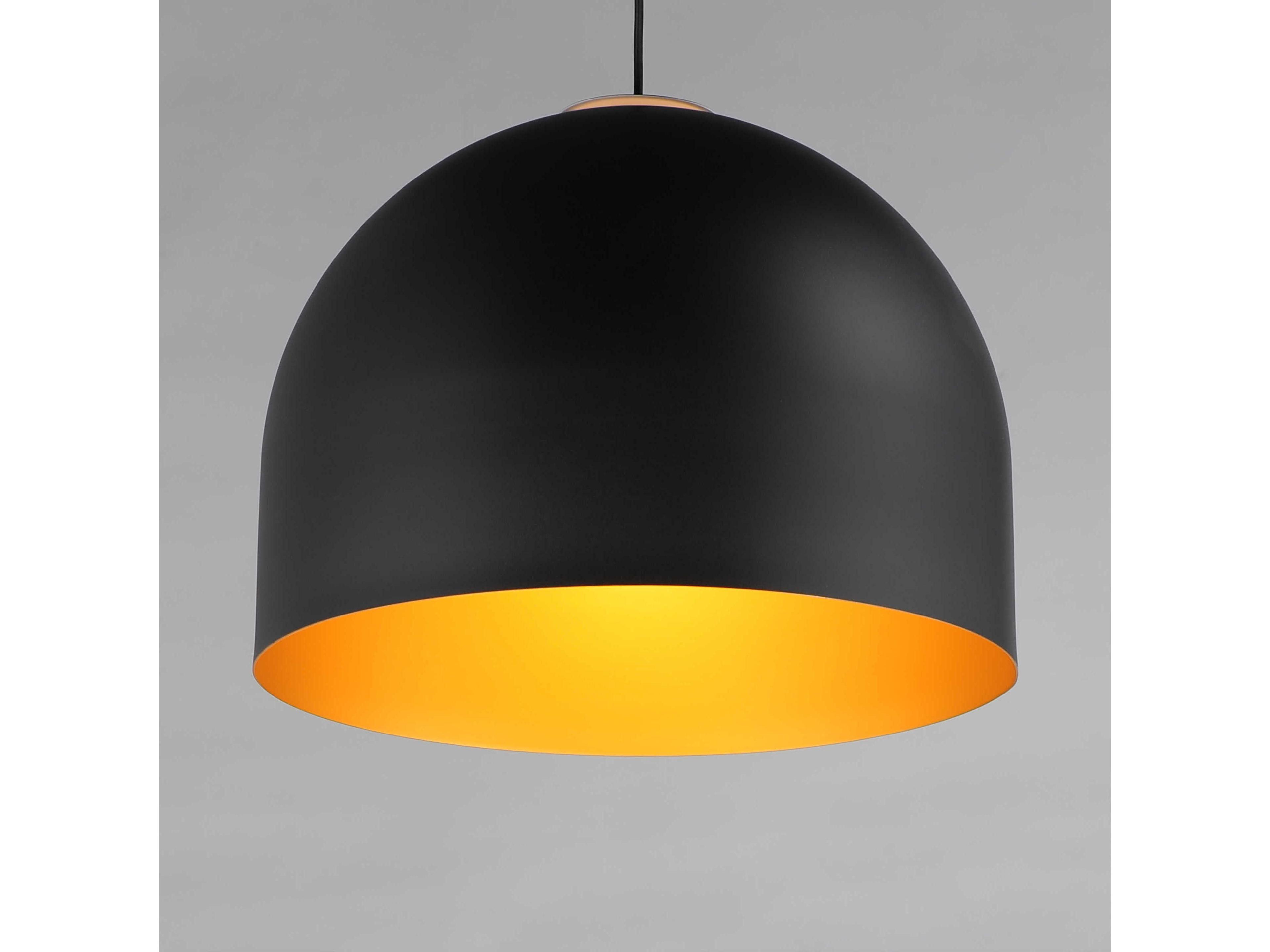 ET2 Foster 1-Light Black Gold Dome Pendant