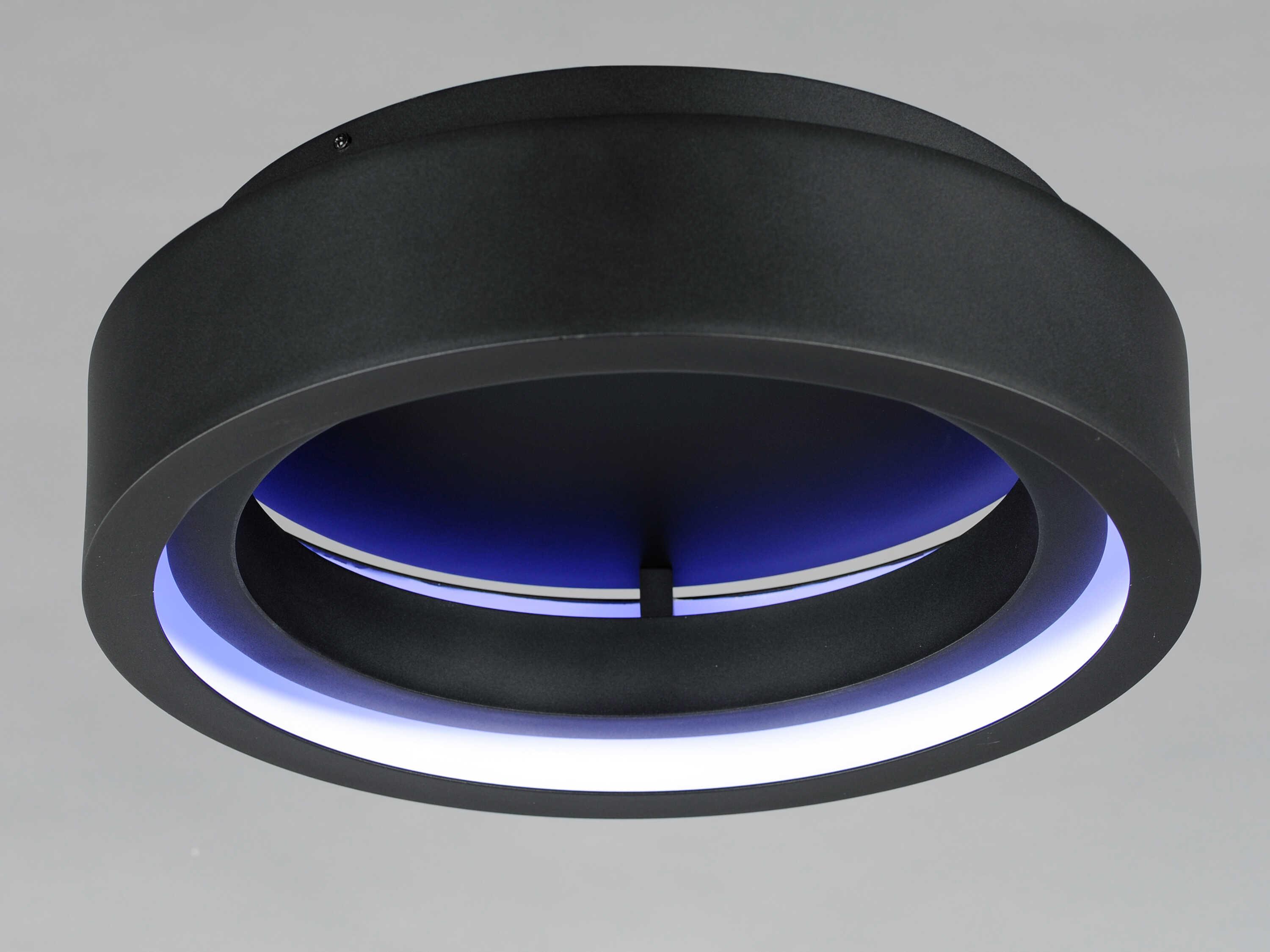 ET2 I-corona 1-Light Black LED Round Flush Mount