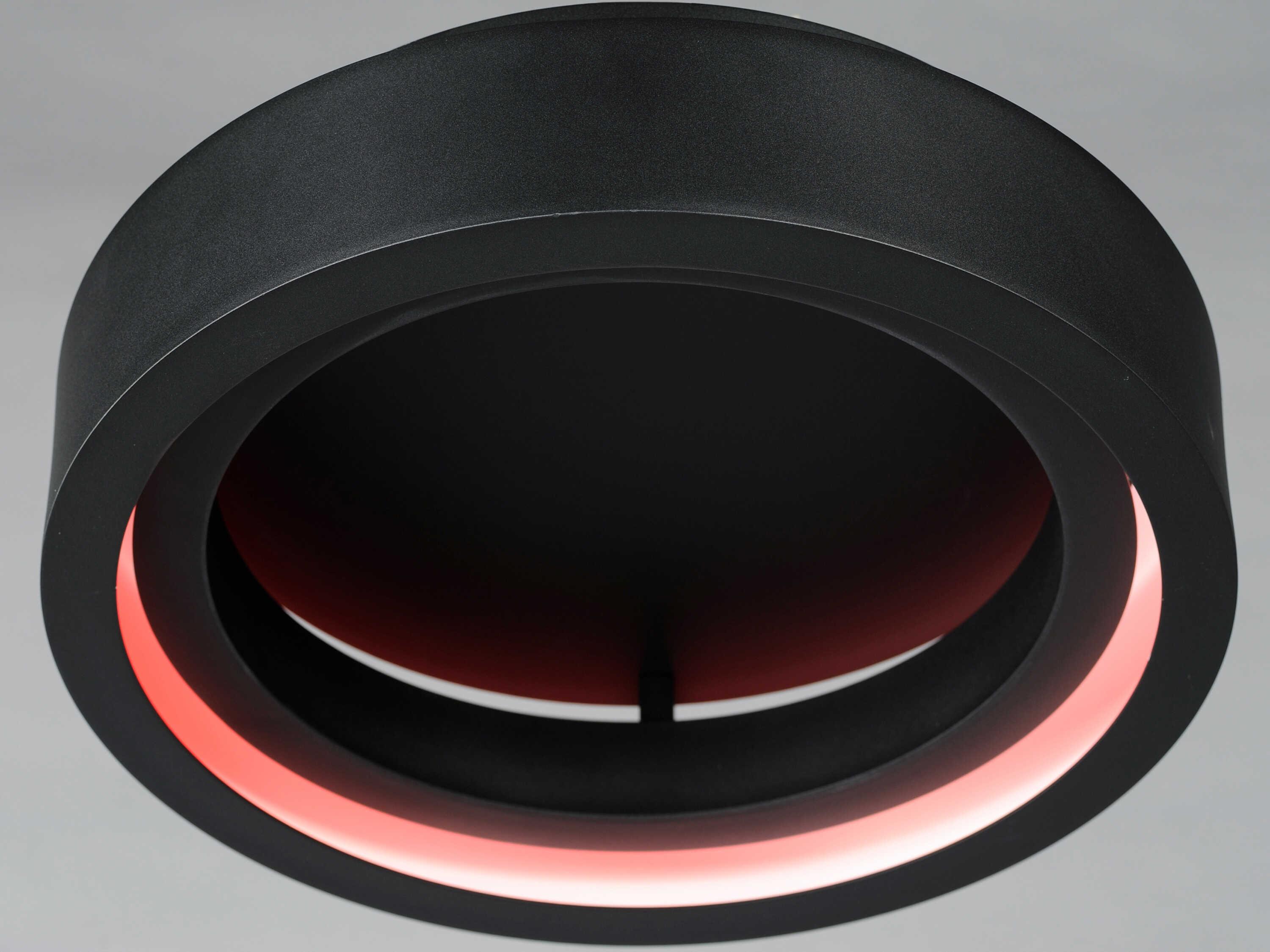 ET2 I-corona 1-Light Black LED Round Flush Mount