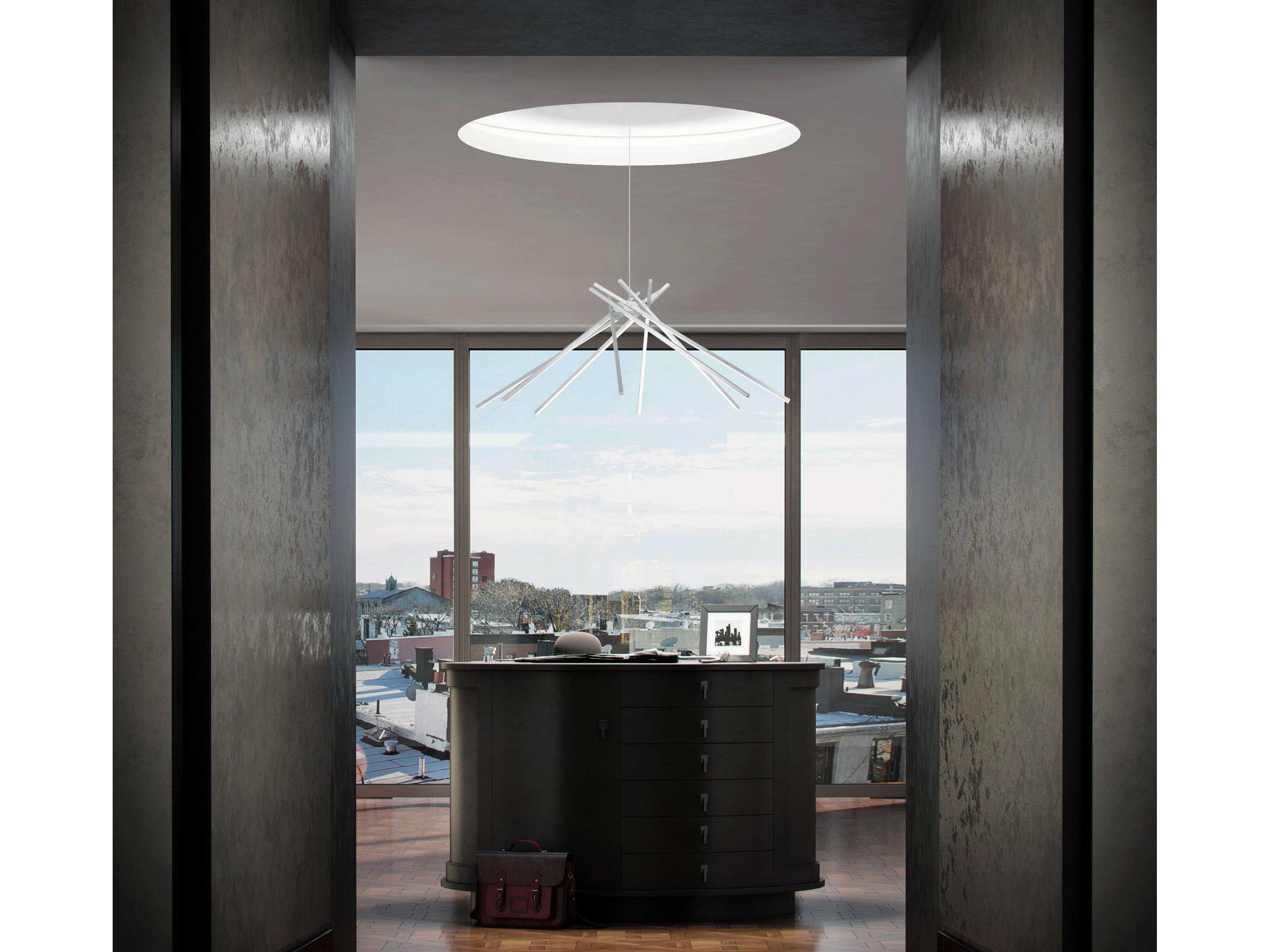 ET2 Alumilux 8-Light Satin Aluminum Gray LED Geometric Sputnik Pendant