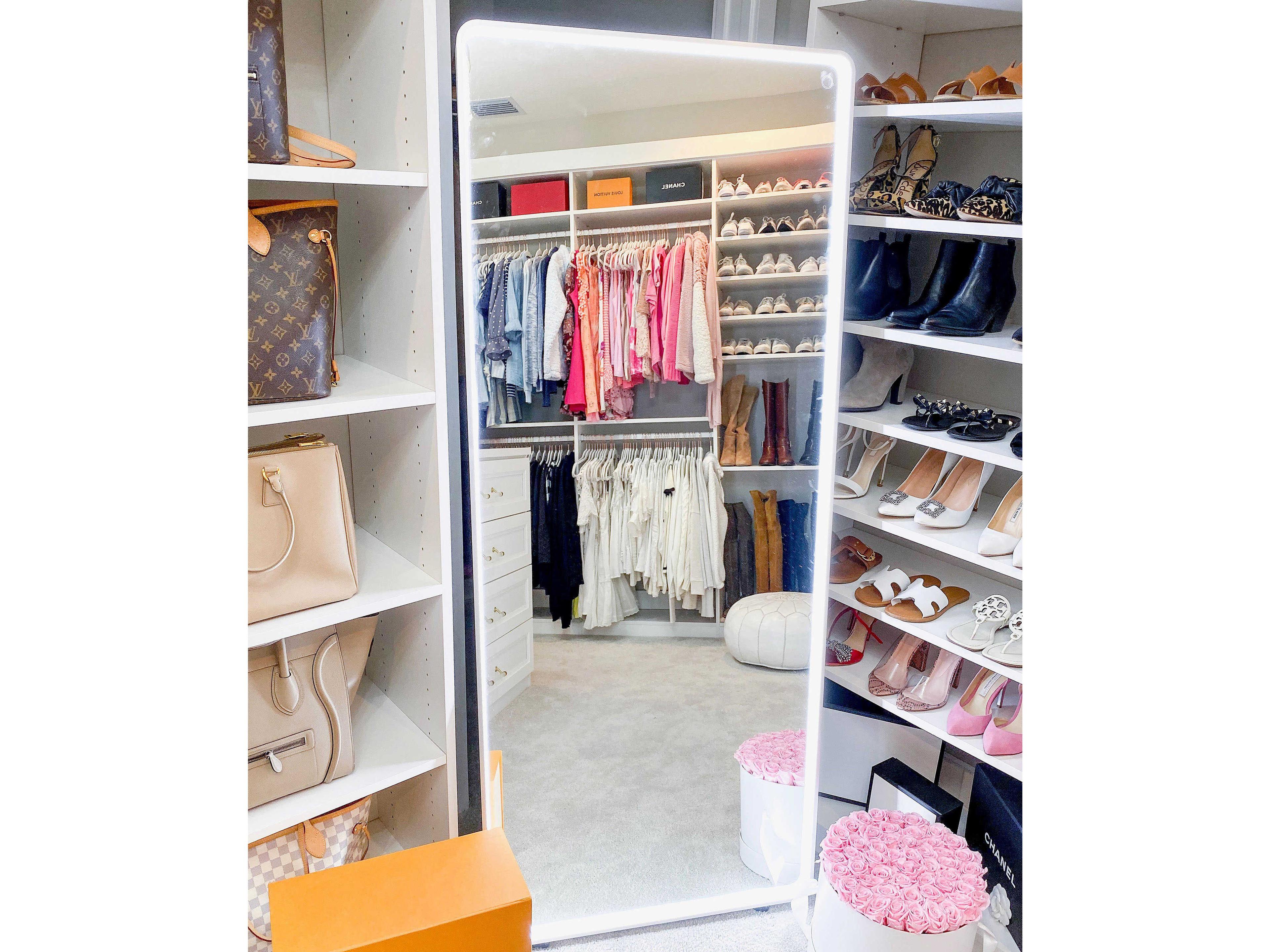 ET2 Brushed Aluminum LED Rectangular Floor Mirror