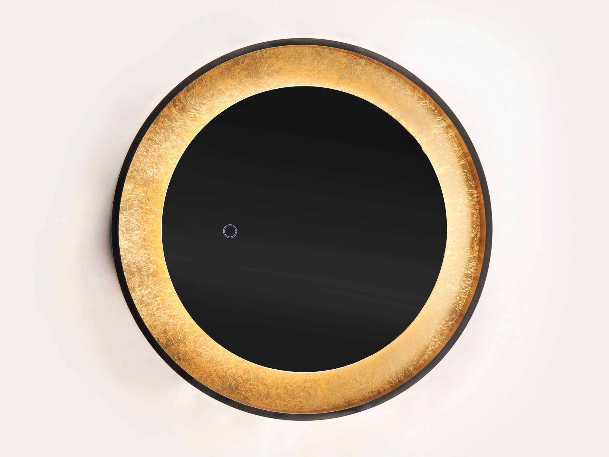 ET2 Floating Gold Leaf / Black Wall Mirror