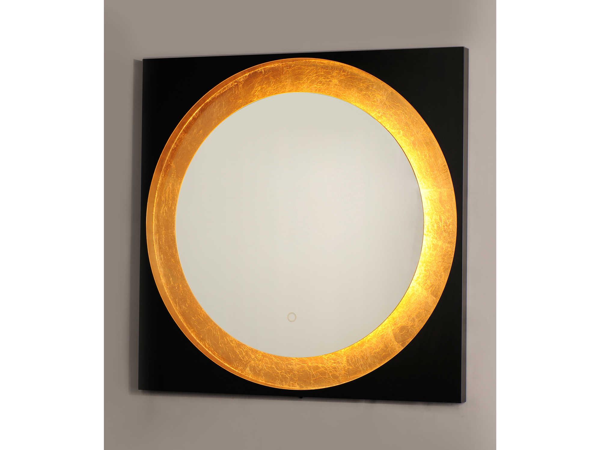 ET2 Floating Gold Leaf / Black Wall Mirror