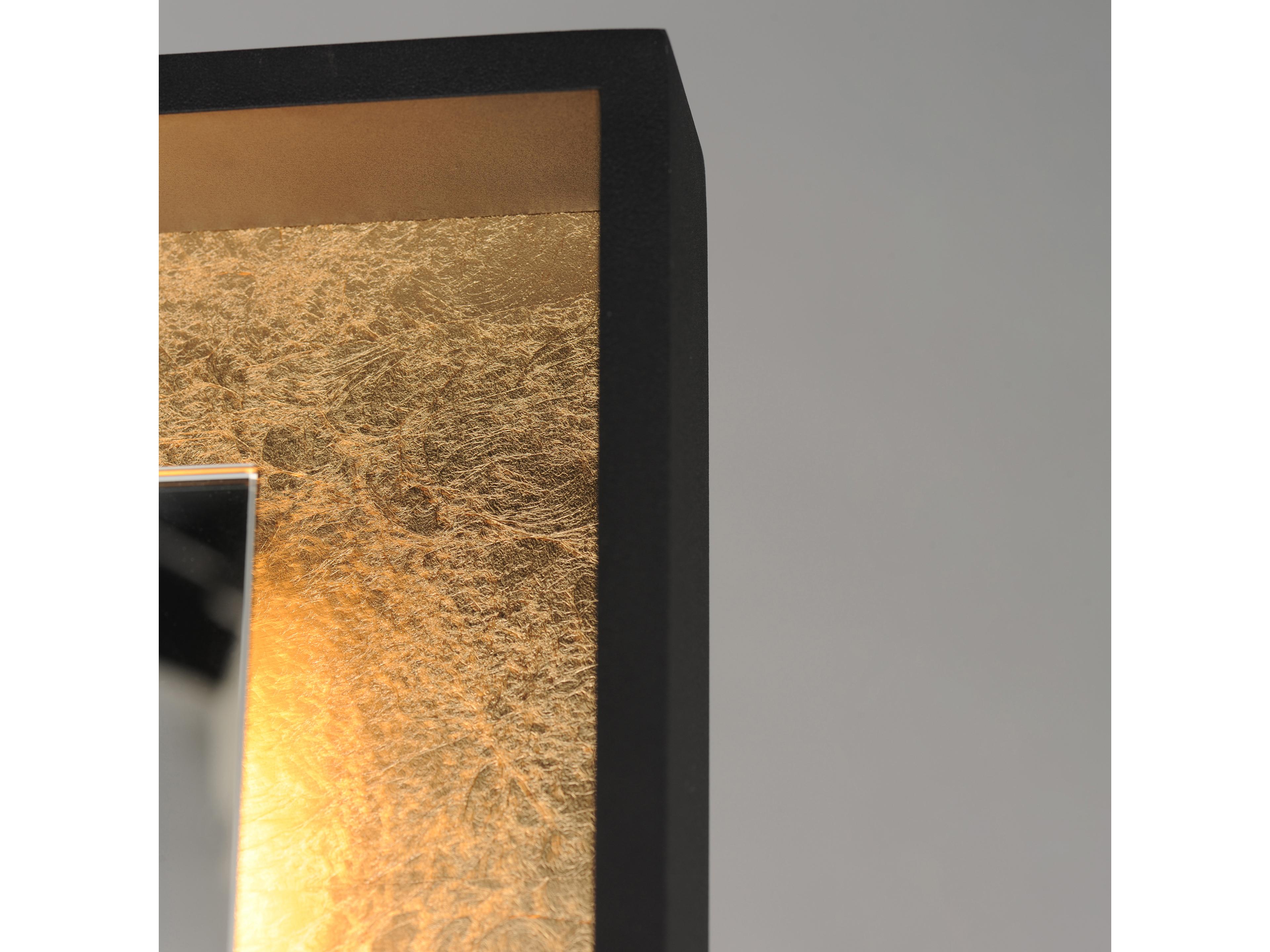 ET2 Floating Gold Leaf Black Rectangular Floor Mirror