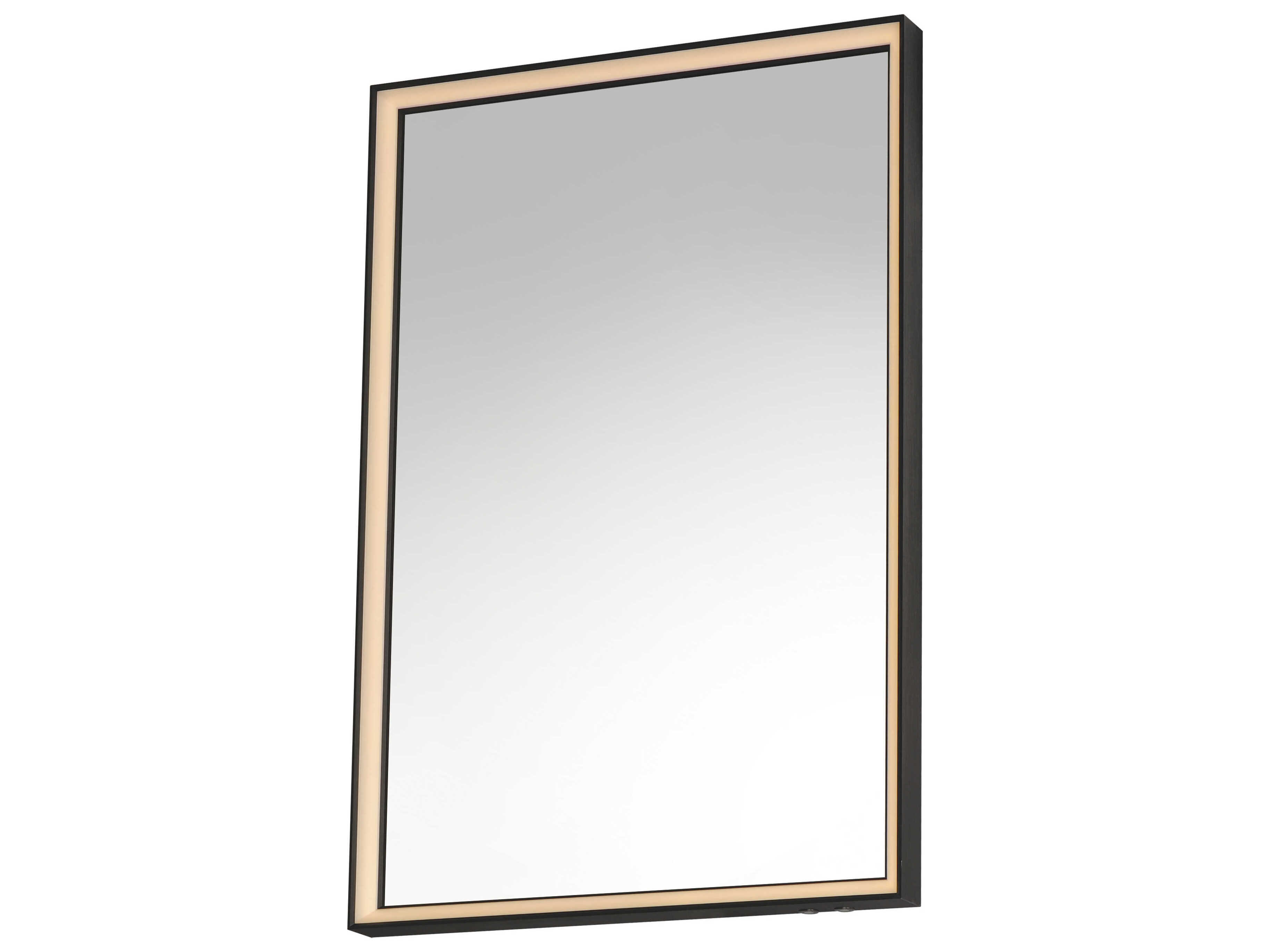 ET2 Bevel Brushed Black Rectangular Wall Mirror