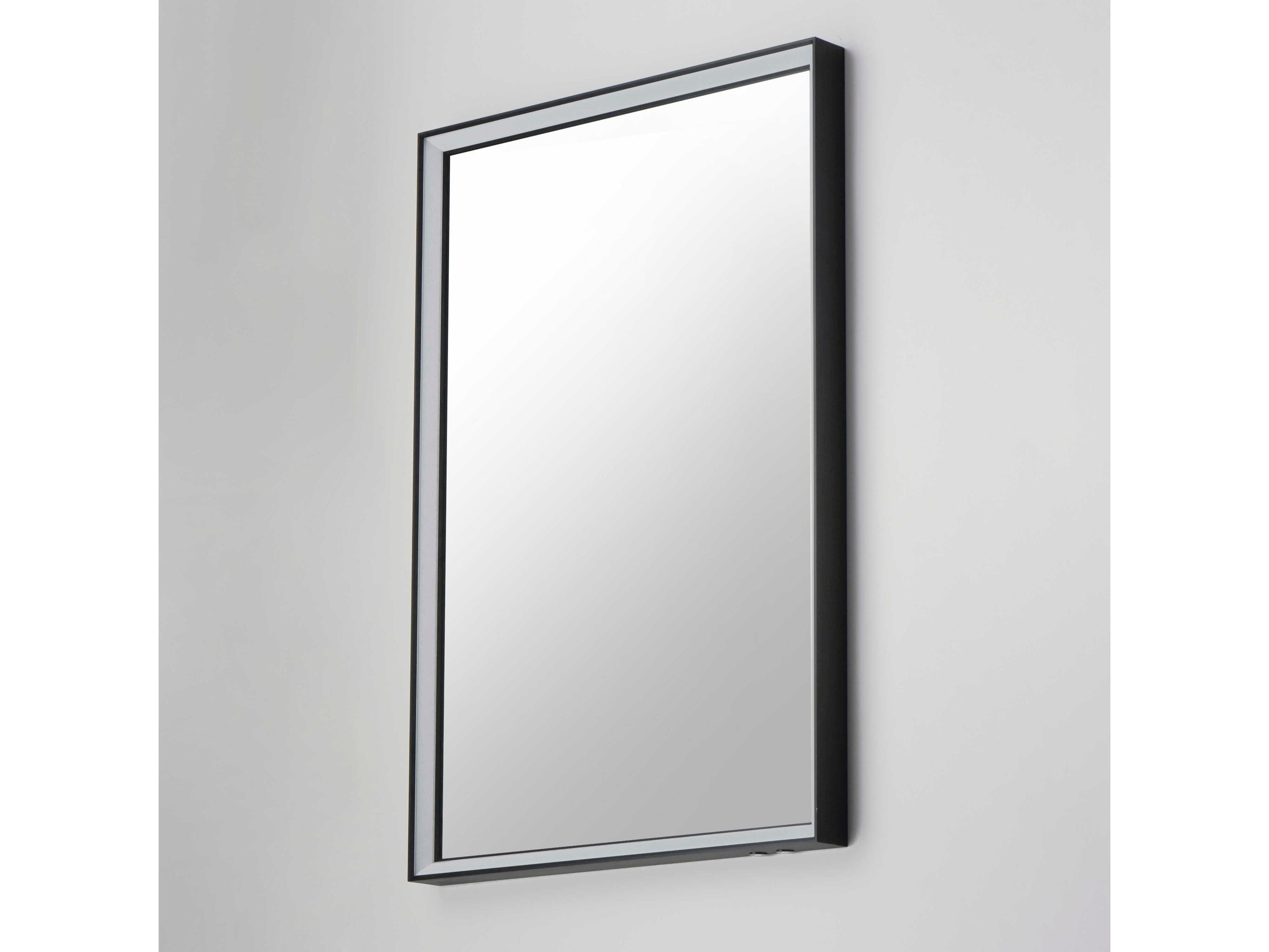 ET2 Bevel Brushed Black Rectangular Wall Mirror