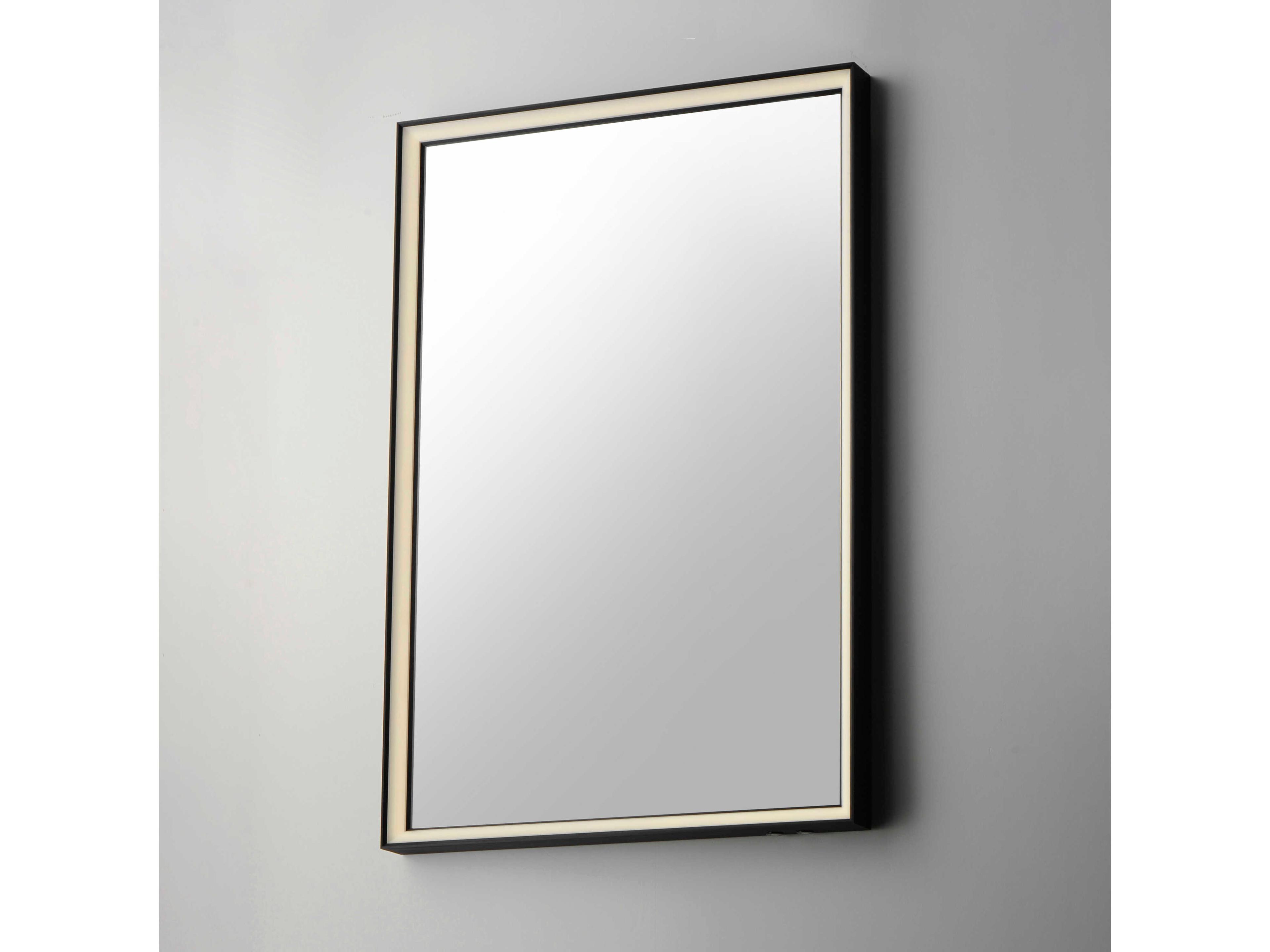 ET2 Bevel Brushed Black Rectangular Wall Mirror