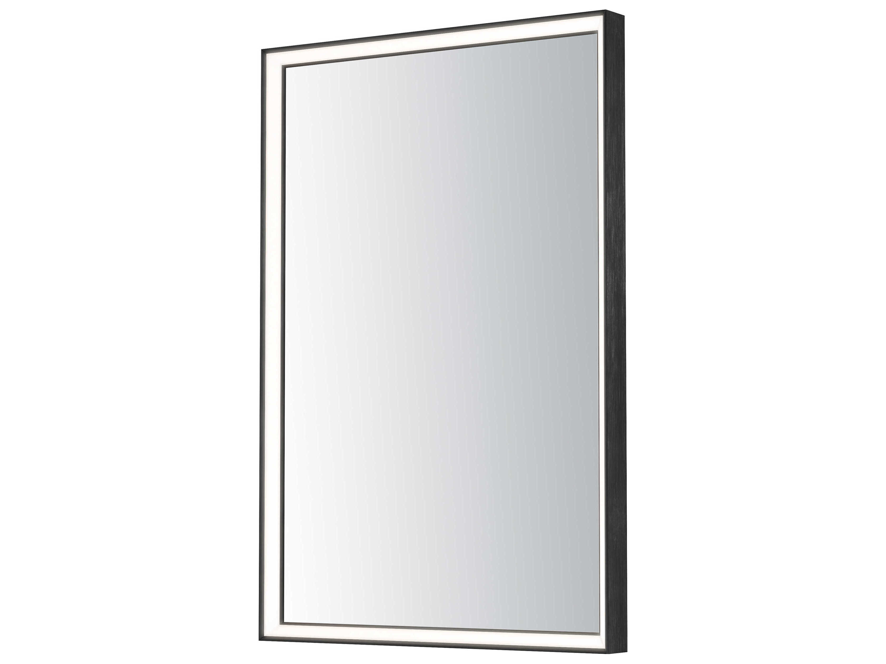 ET2 Bevel Brushed Black Rectangular Wall Mirror