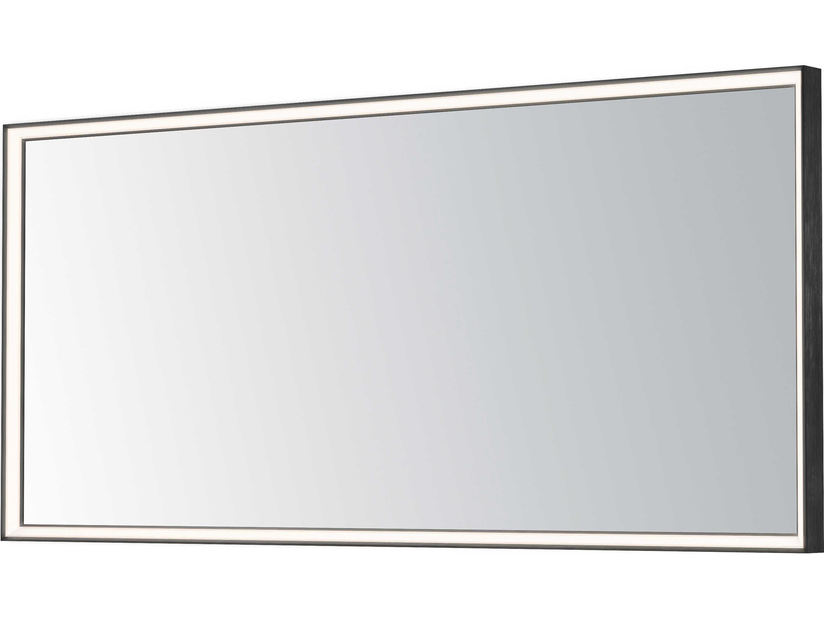 ET2 Bevel Brushed Black Rectangular Wall Mirror