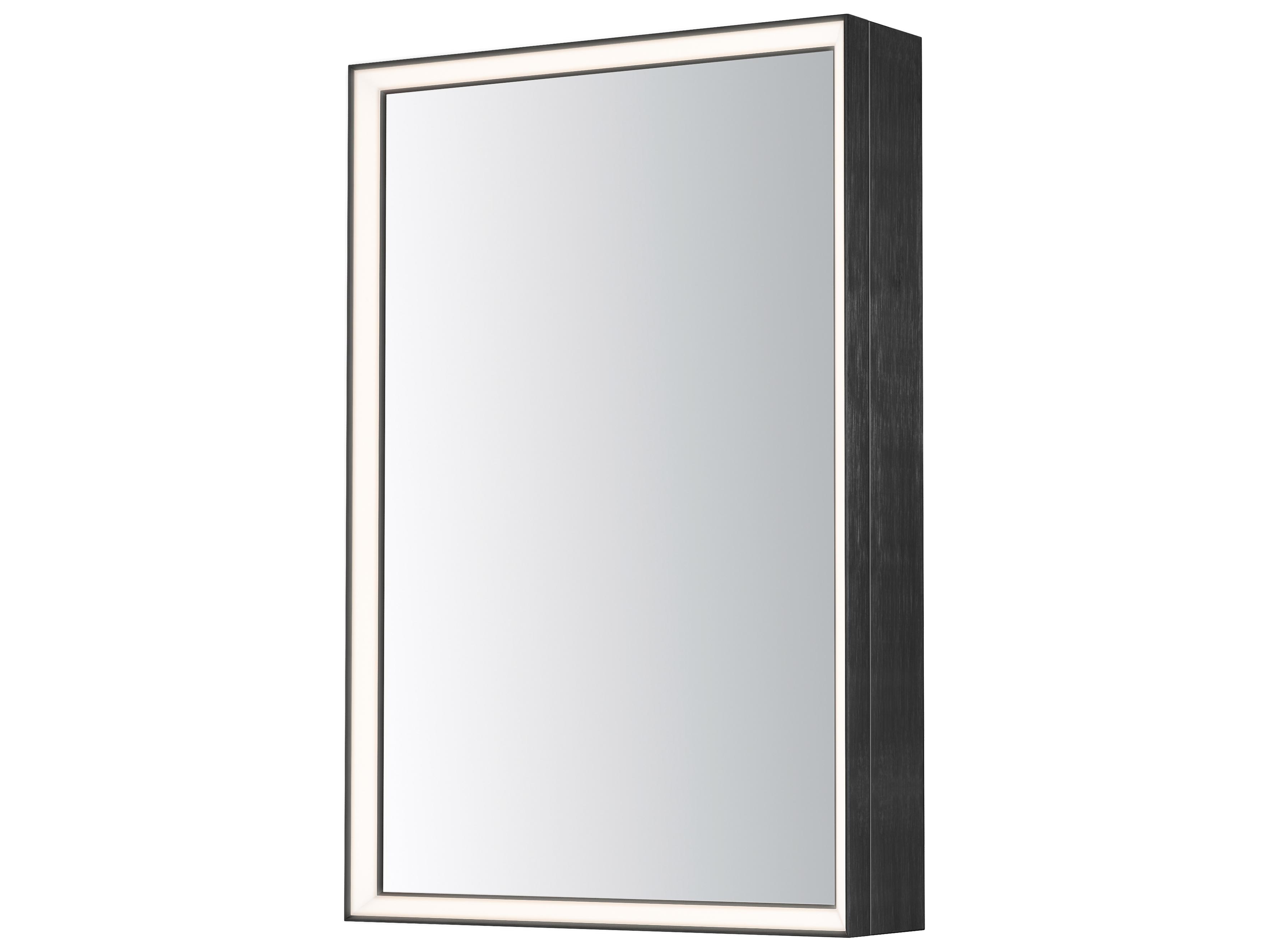 ET2 Bevel Brushed Black Rectangular Wall Mirror