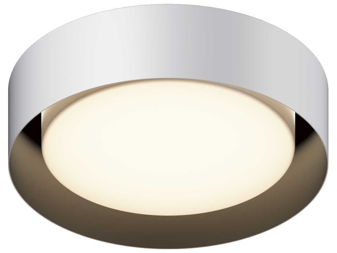 ET2 Echo 1-Light White Black LED Drum Flush Mount