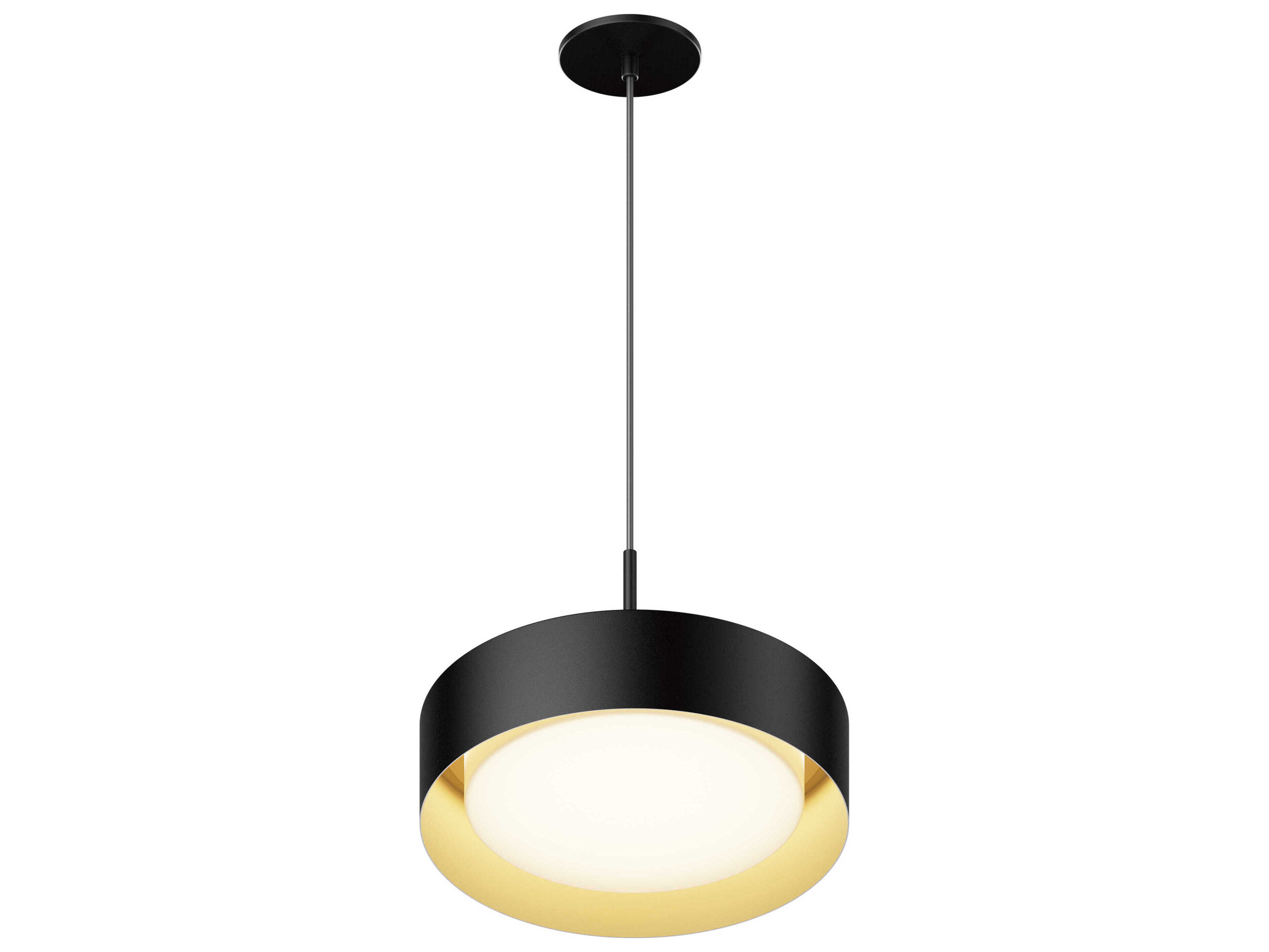 ET2 Echo 1-Light Black Gold LED Drum Pendant