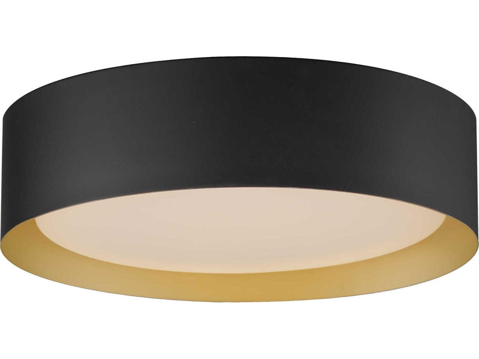 ET2 Echo 1-Light Black Gold LED Drum Flush Mount