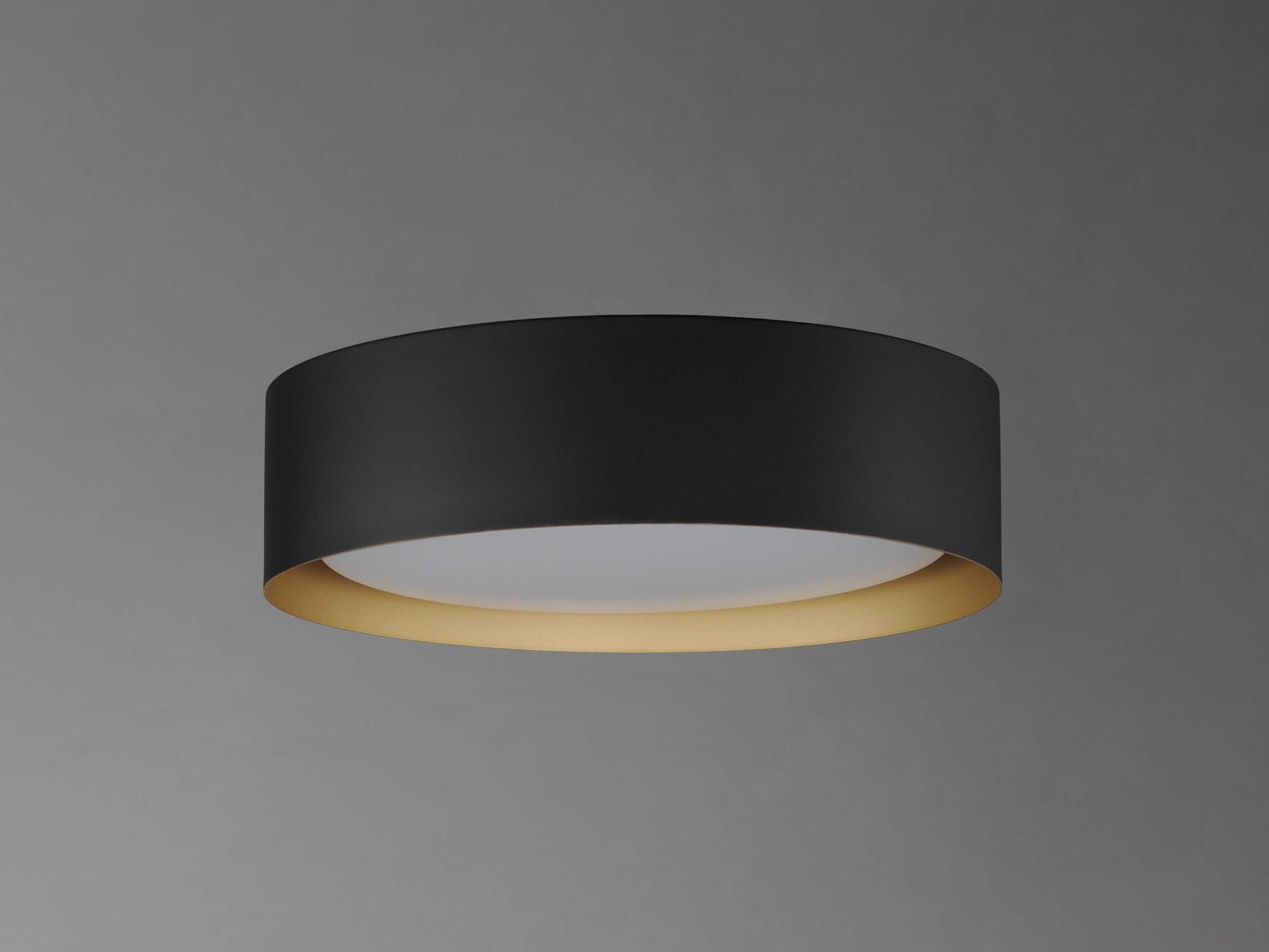 ET2 Echo 1-Light Black Gold LED Drum Flush Mount
