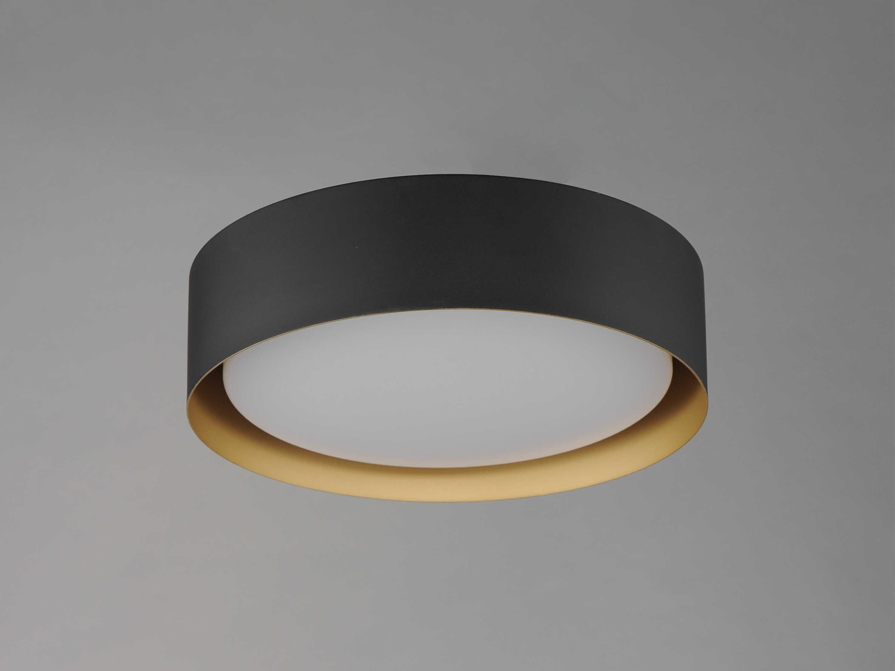 ET2 Echo 1-Light Black Gold LED Drum Flush Mount