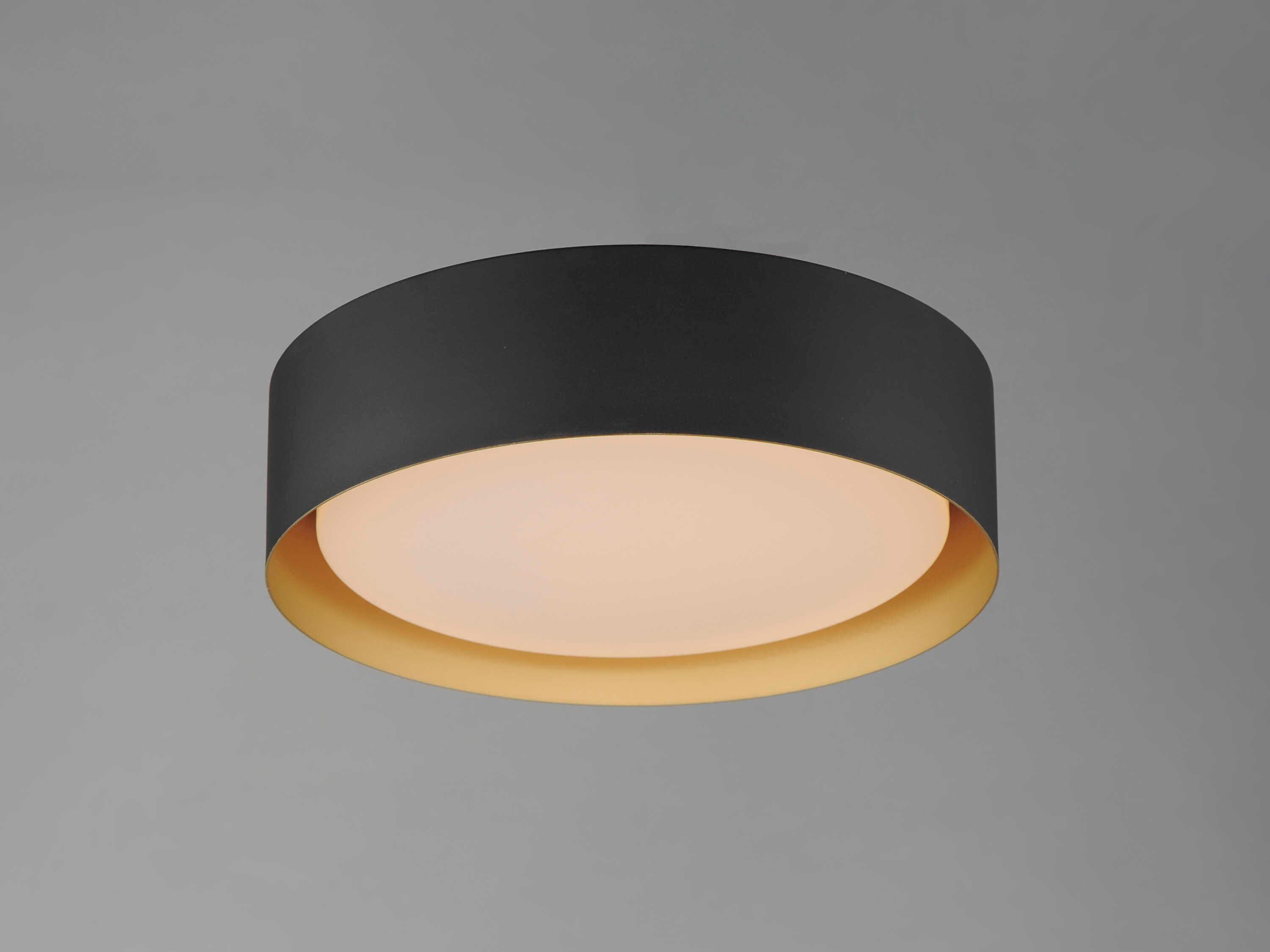 ET2 Echo 1-Light Black Gold LED Drum Flush Mount