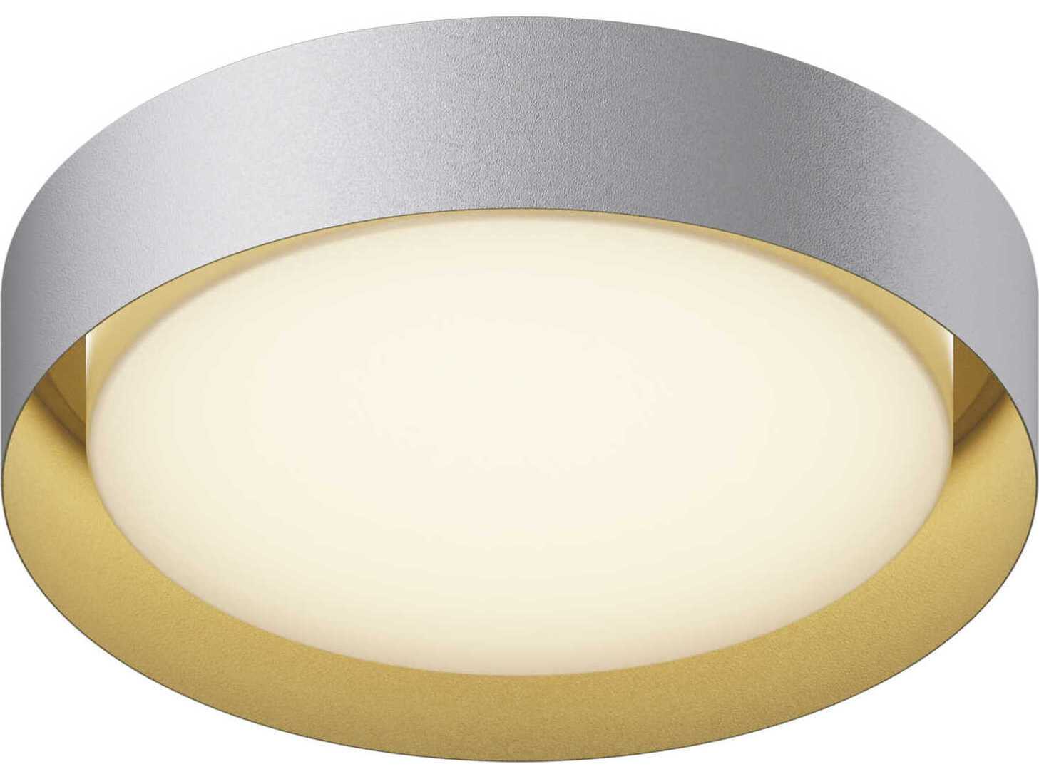 ET2 Echo 1-Light White Gold LED Drum Flush Mount