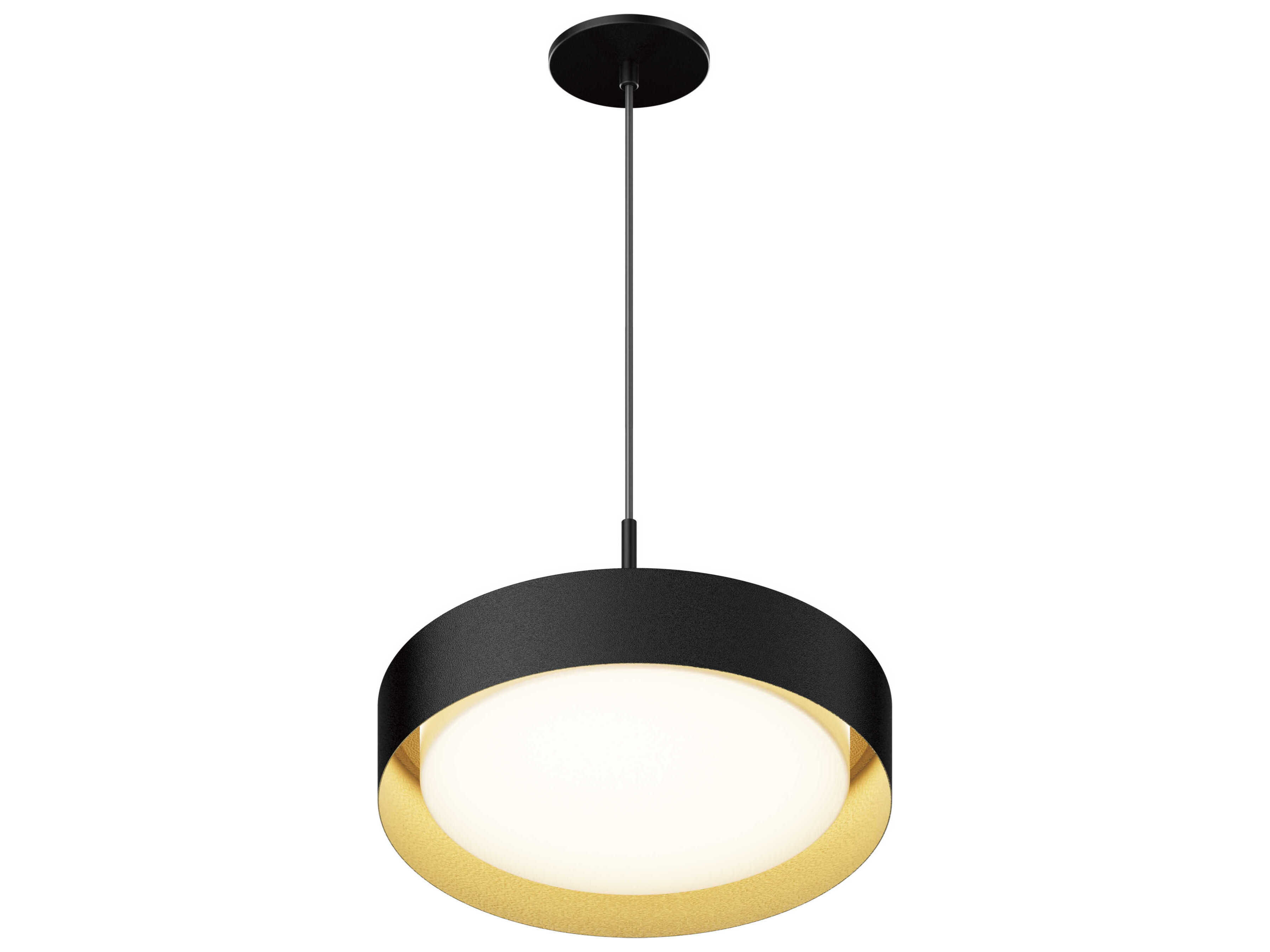 ET2 Echo 1-Light Black Gold LED Drum Pendant