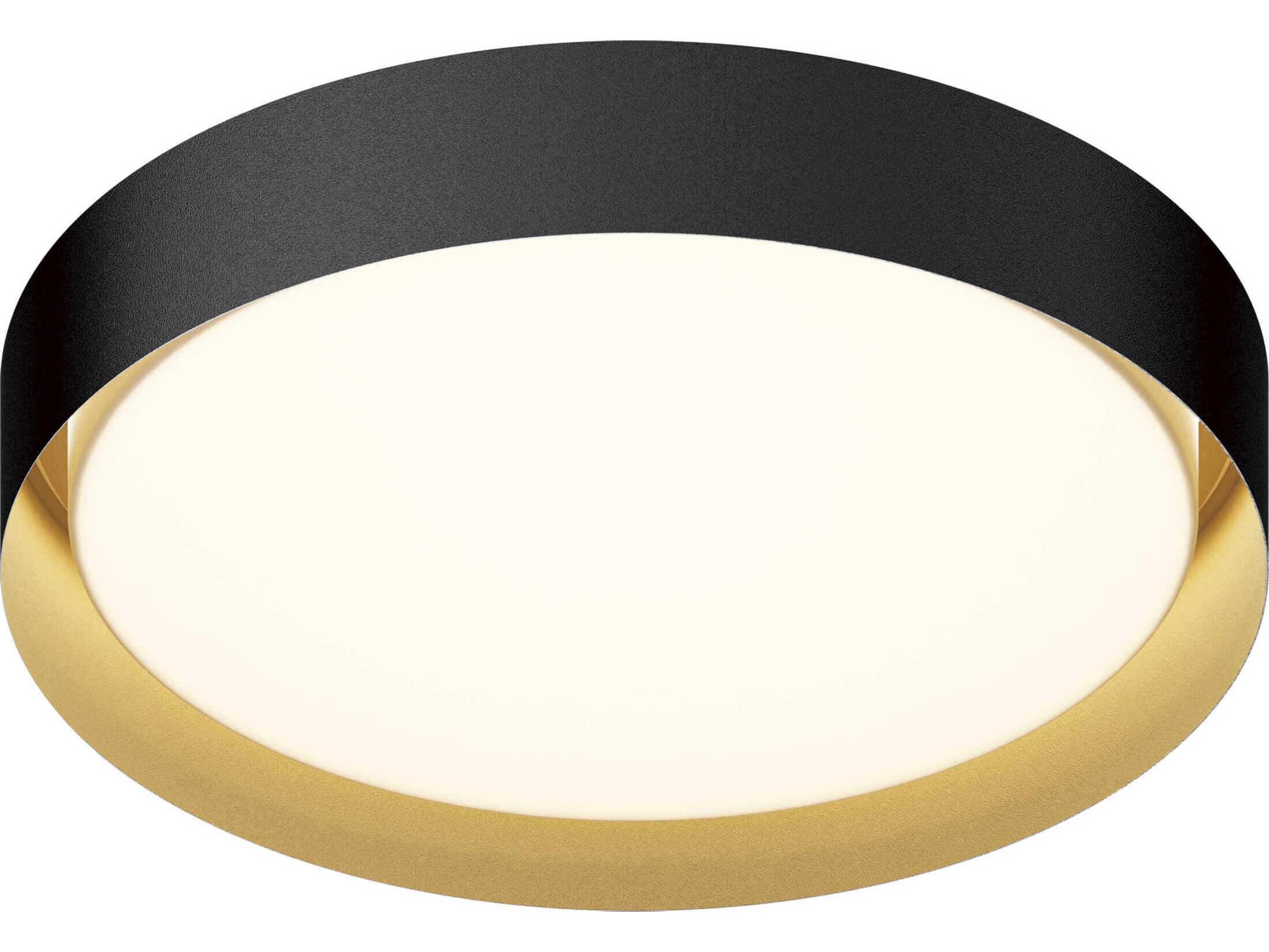 ET2 Echo 1-Light Black Gold LED Drum Flush Mount