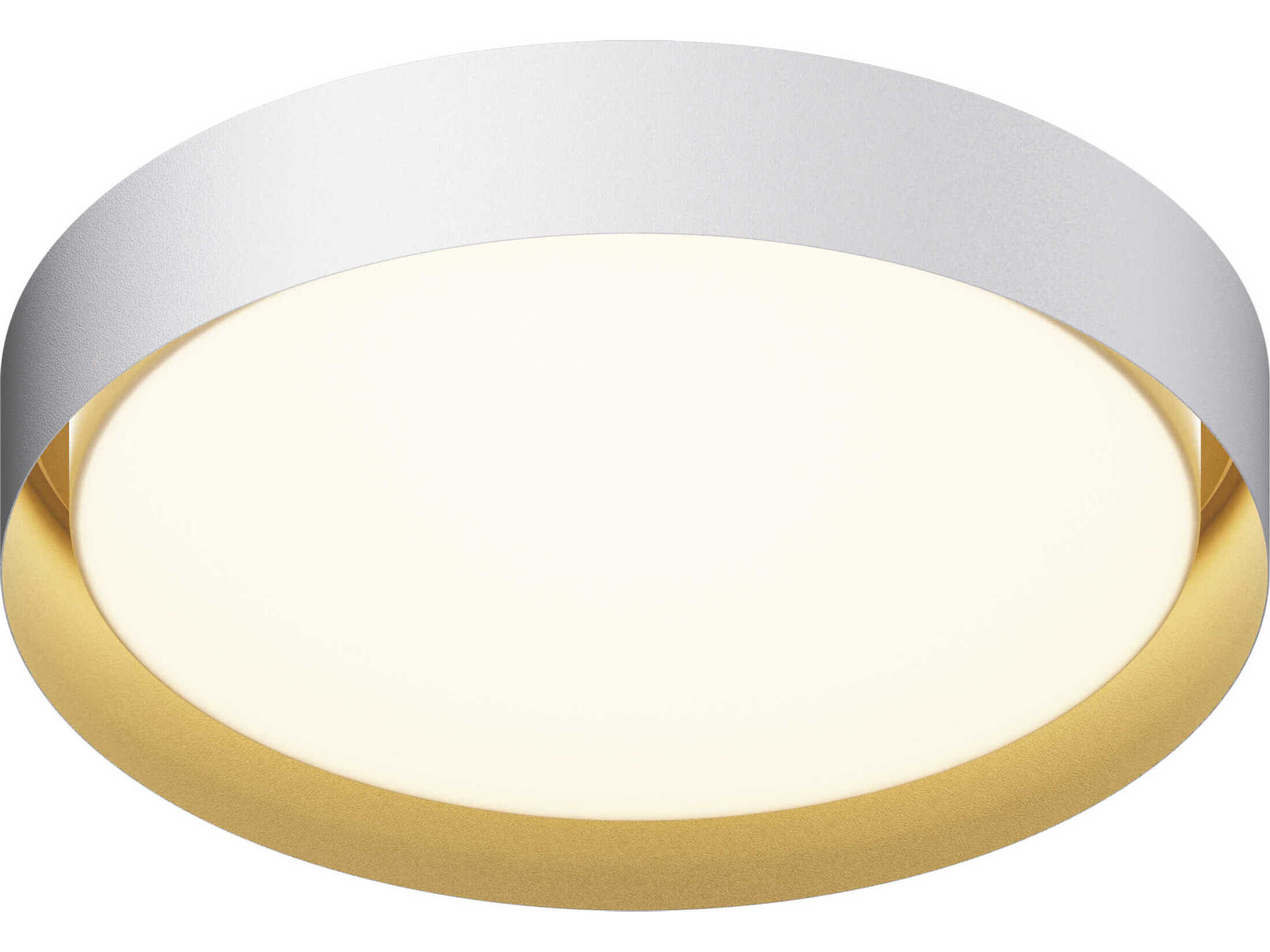 ET2 Echo 1-Light White Gold LED Drum Flush Mount