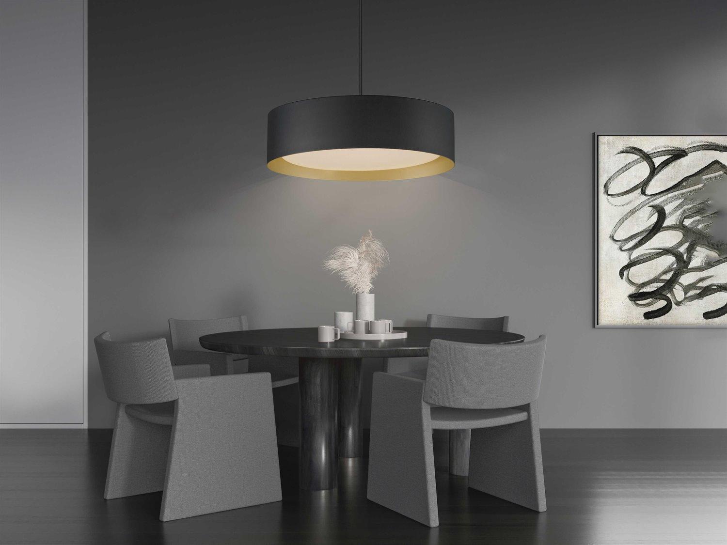 ET2 Echo 1-Light Black Gold LED Drum Pendant