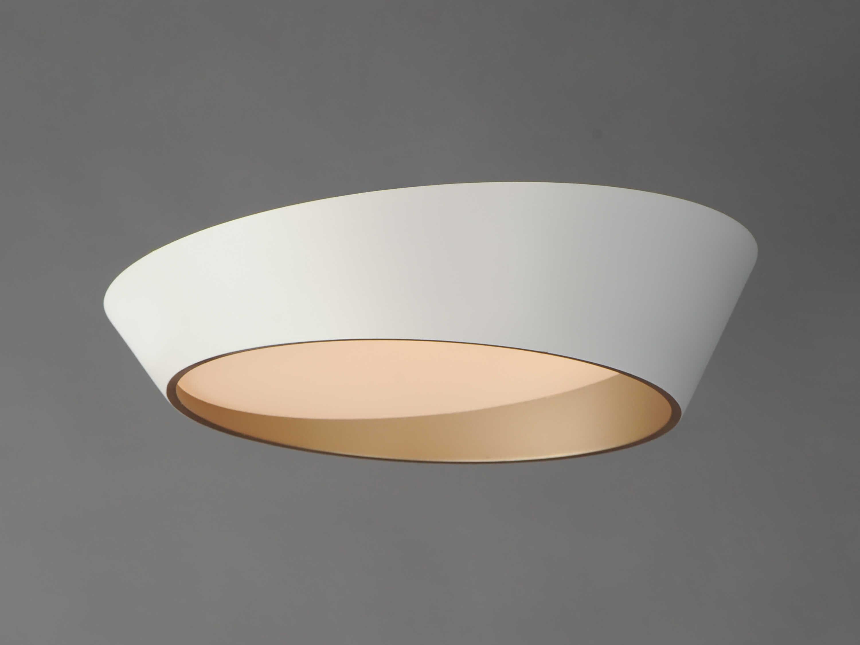 ET2 Slant 1-Light White Gold Round Flush Mount