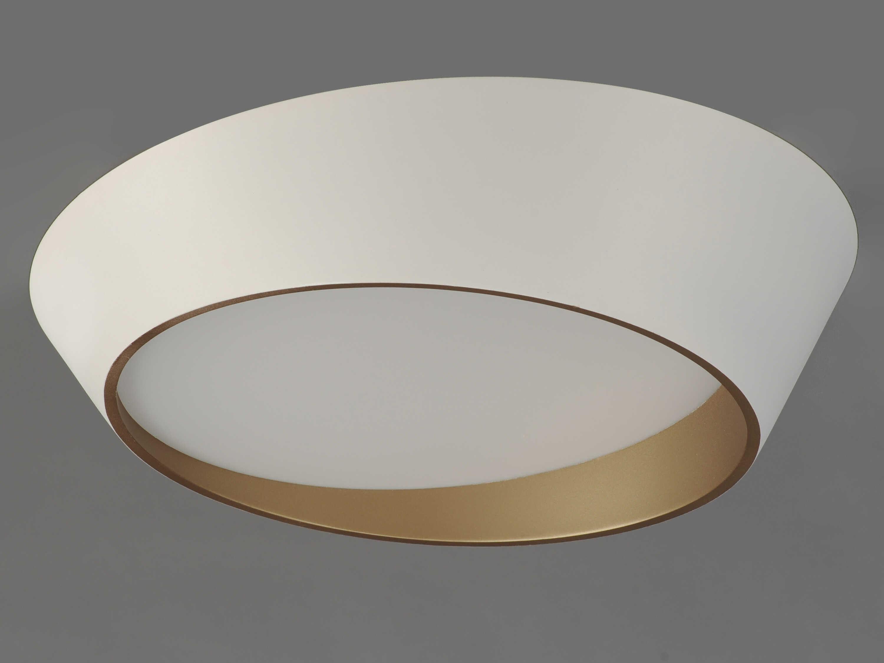 ET2 Slant 1-Light White Gold Round Flush Mount