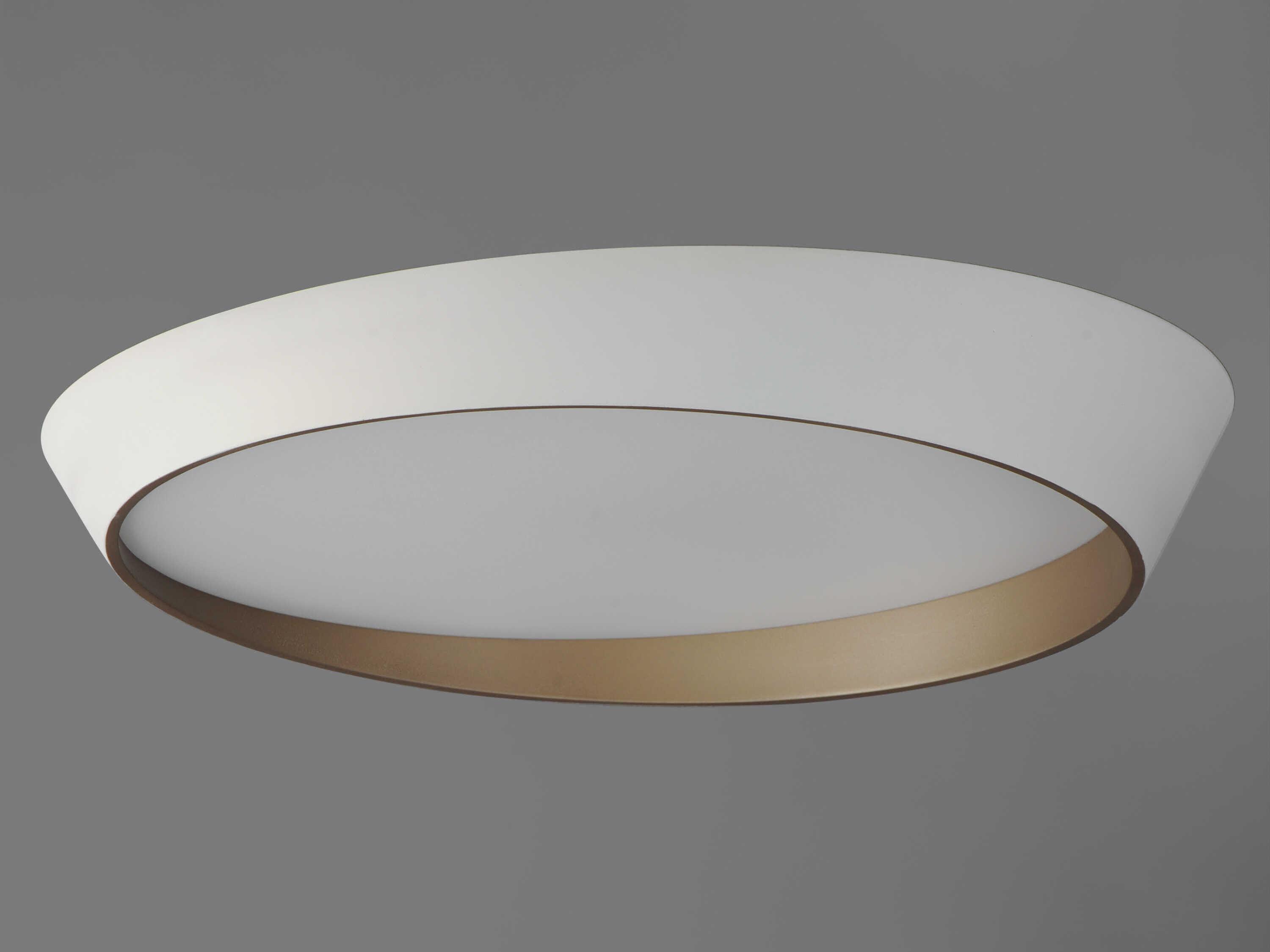 ET2 Slant 1-Light White Gold Round Flush Mount