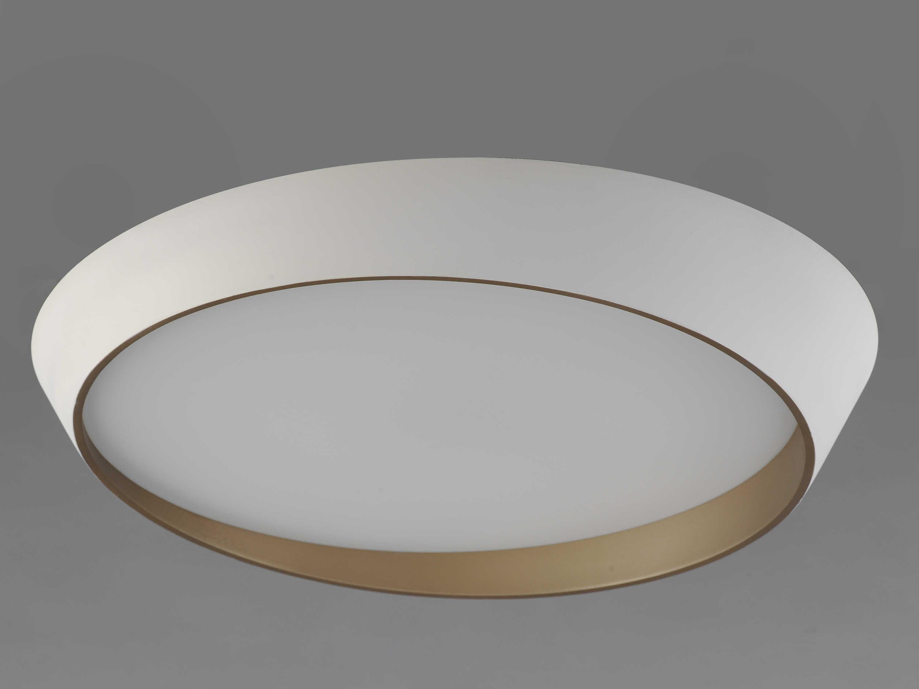 ET2 Slant 1-Light White Gold Round Flush Mount