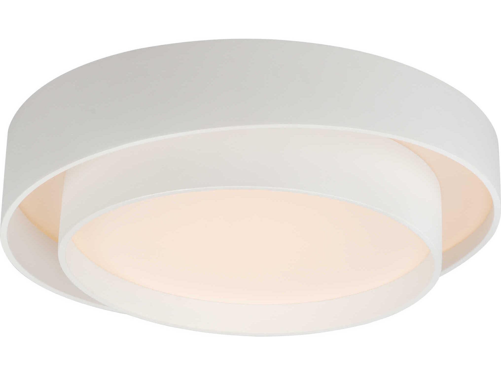 ET2 Ziggurat 1-Light White Round Flush Mount