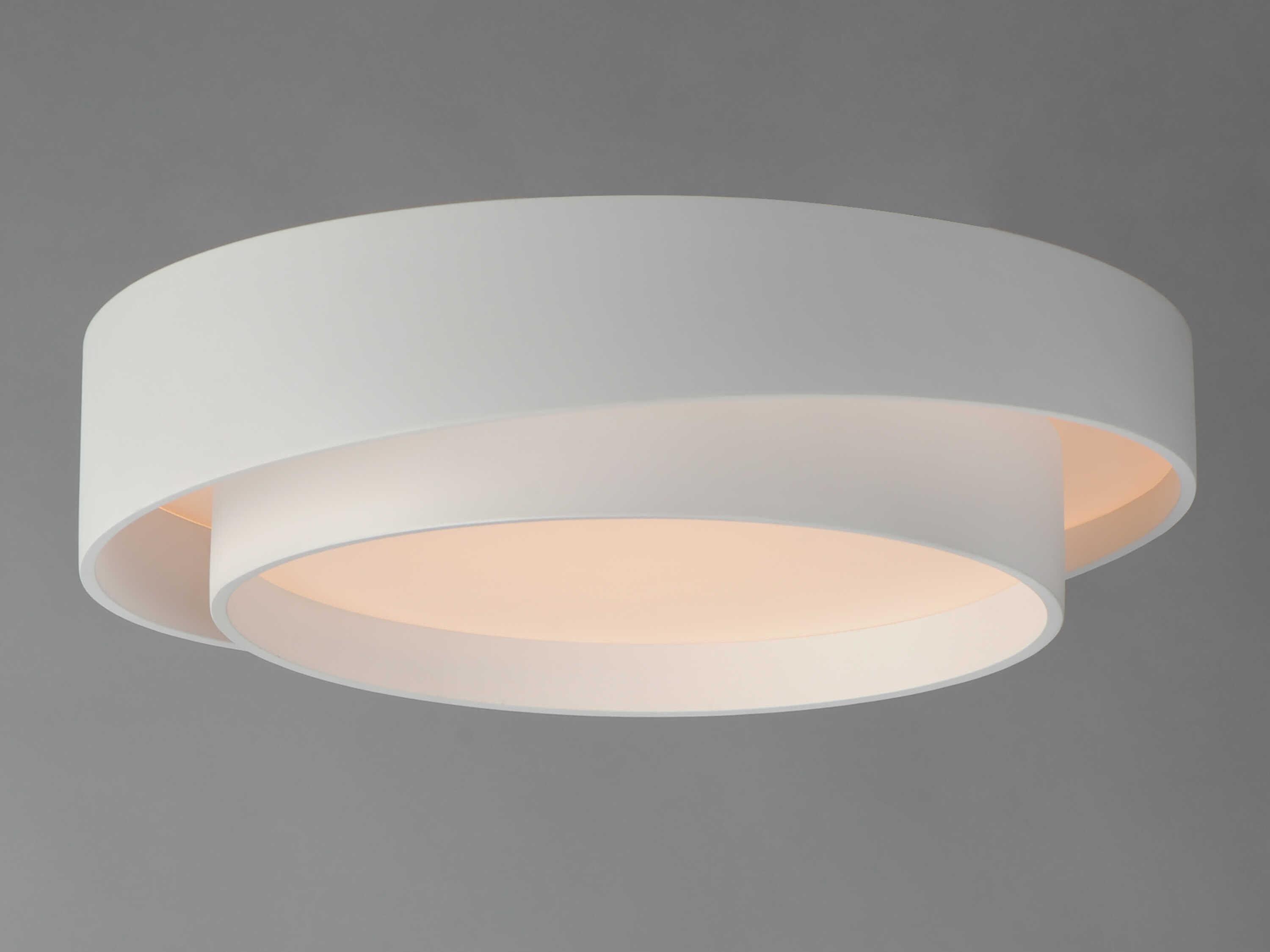 ET2 Ziggurat 1-Light White Round Flush Mount
