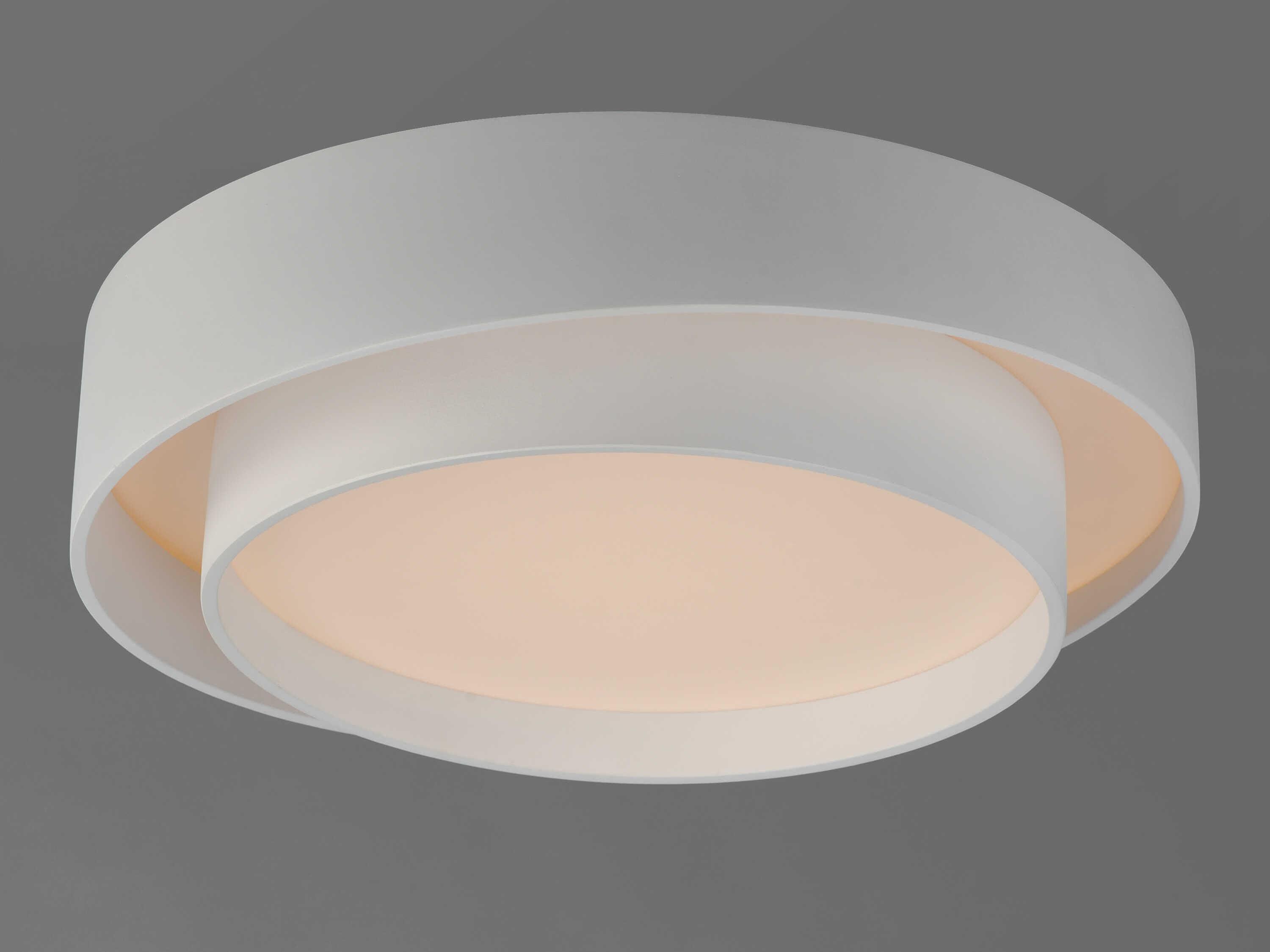 ET2 Ziggurat 1-Light White Round Flush Mount