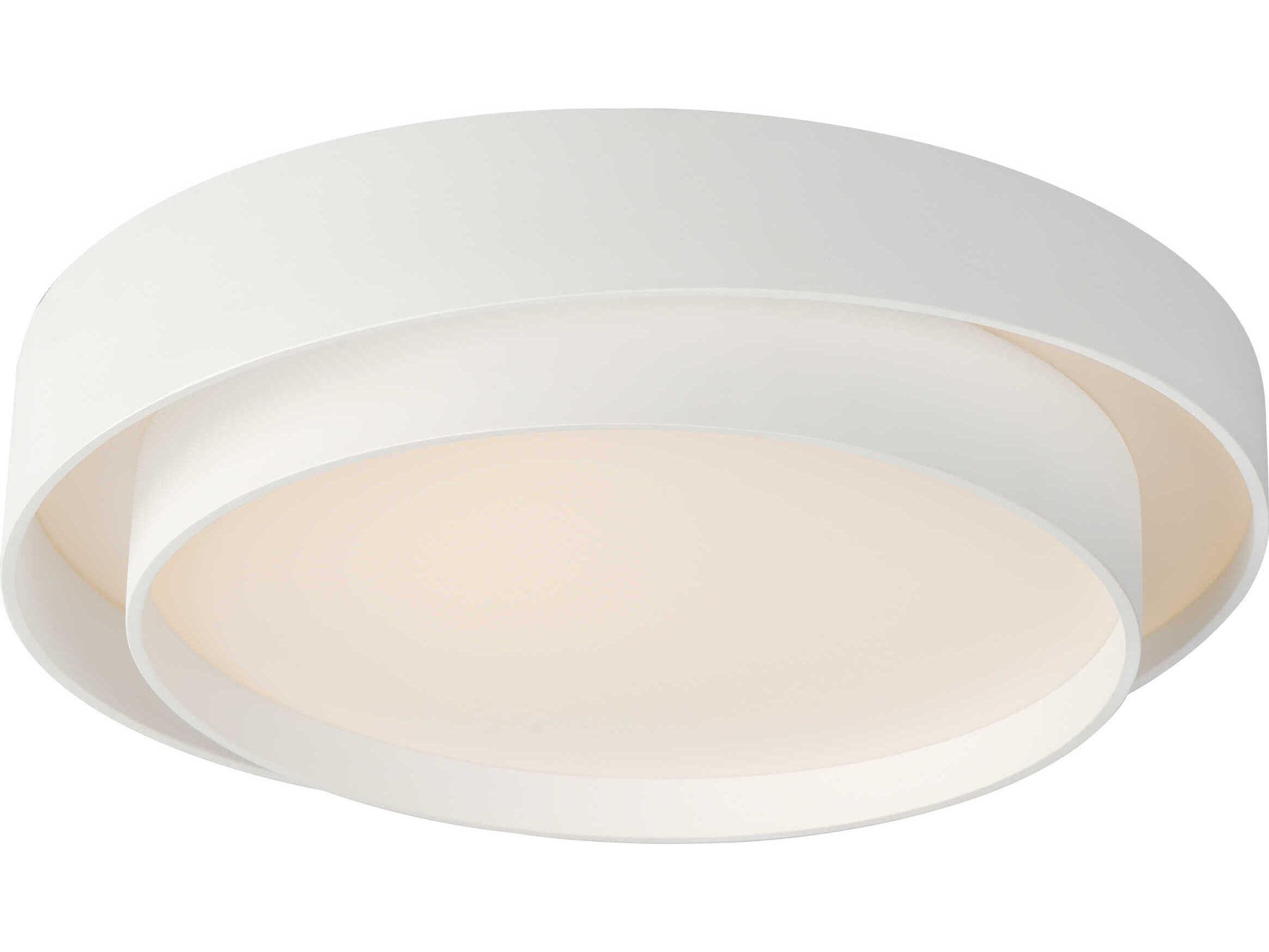 ET2 Ziggurat 1-Light White Round Flush Mount