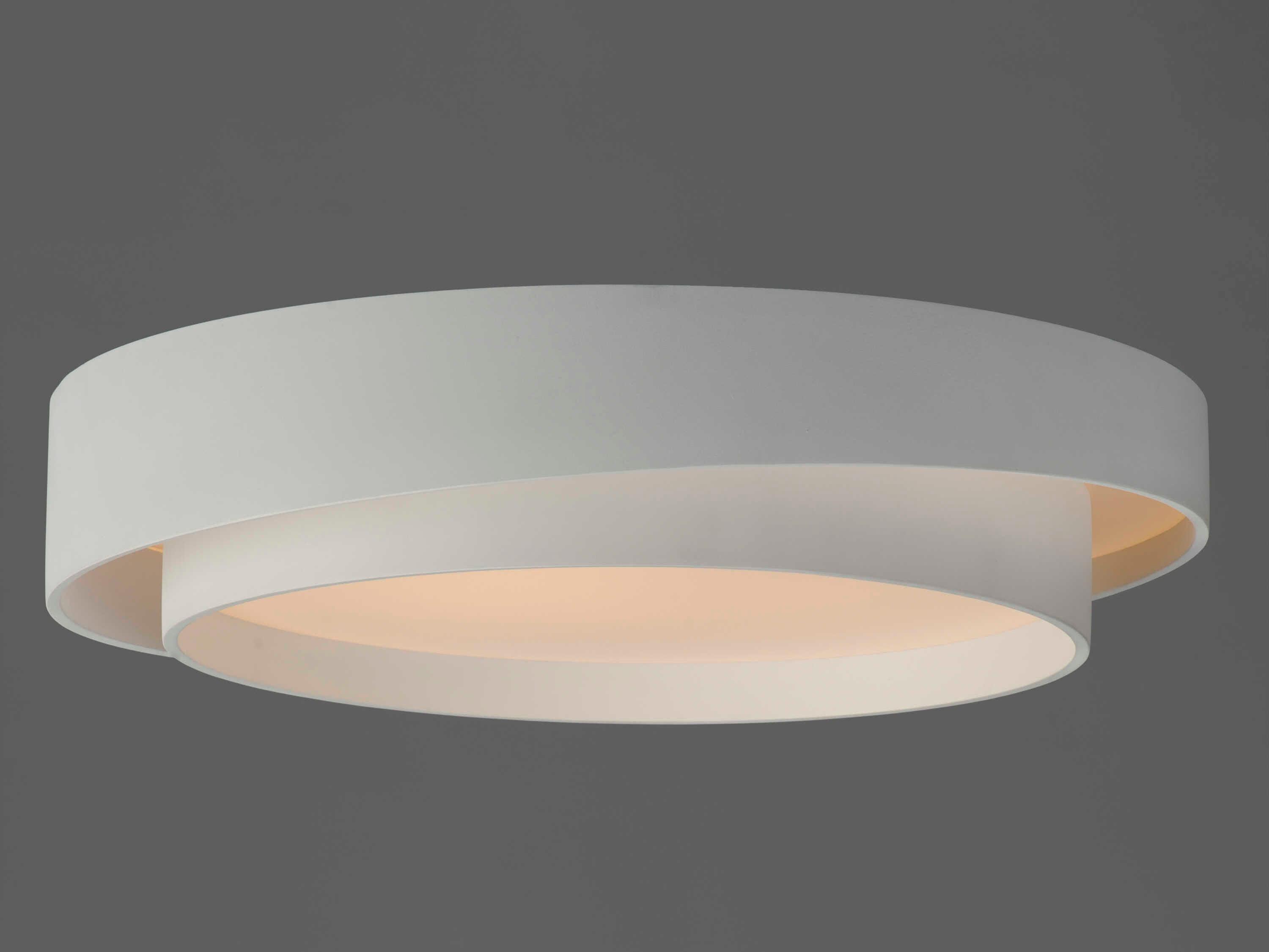 ET2 Ziggurat 1-Light White Round Flush Mount