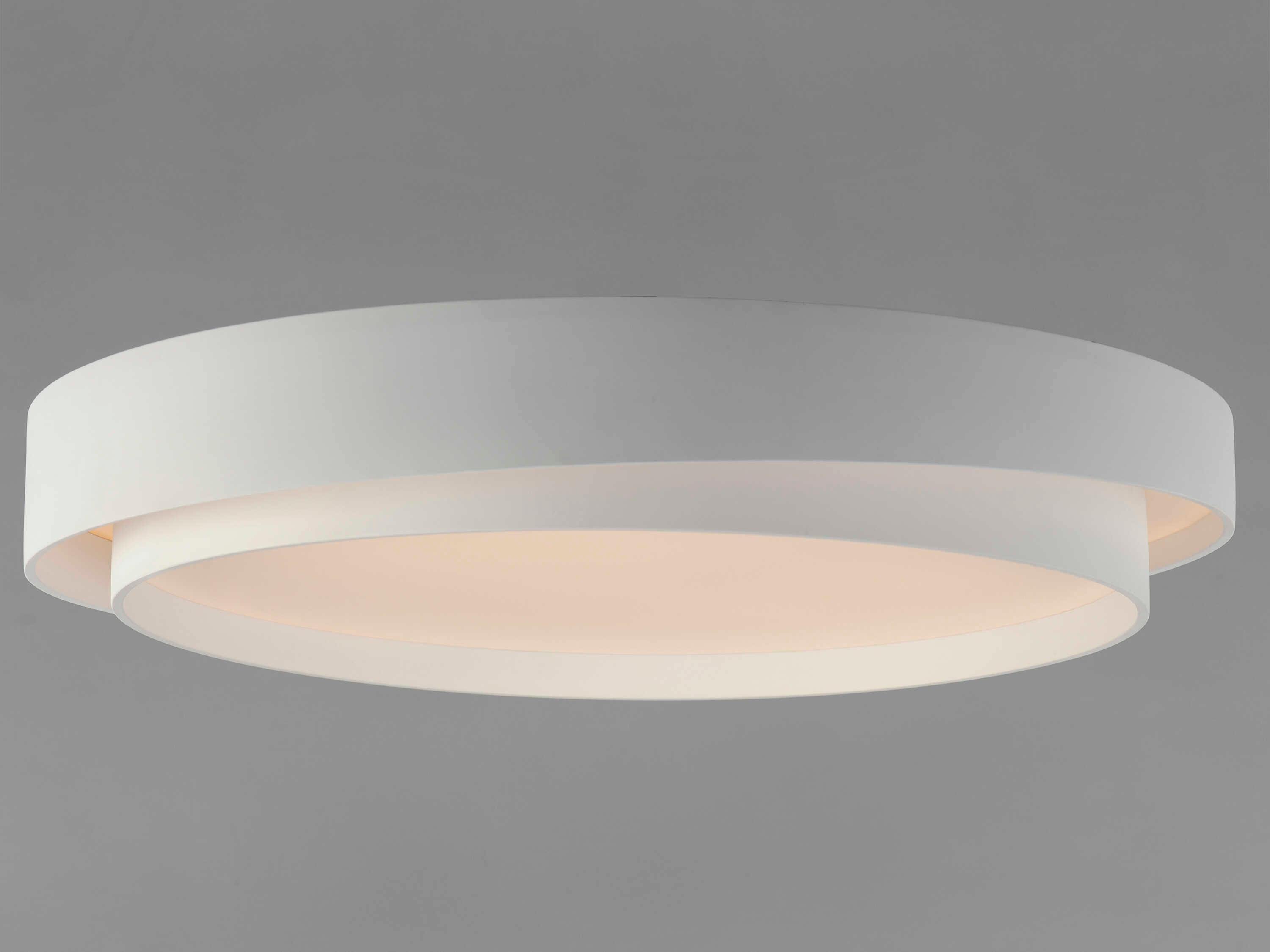 ET2 Ziggurat 1-Light White Round Flush Mount