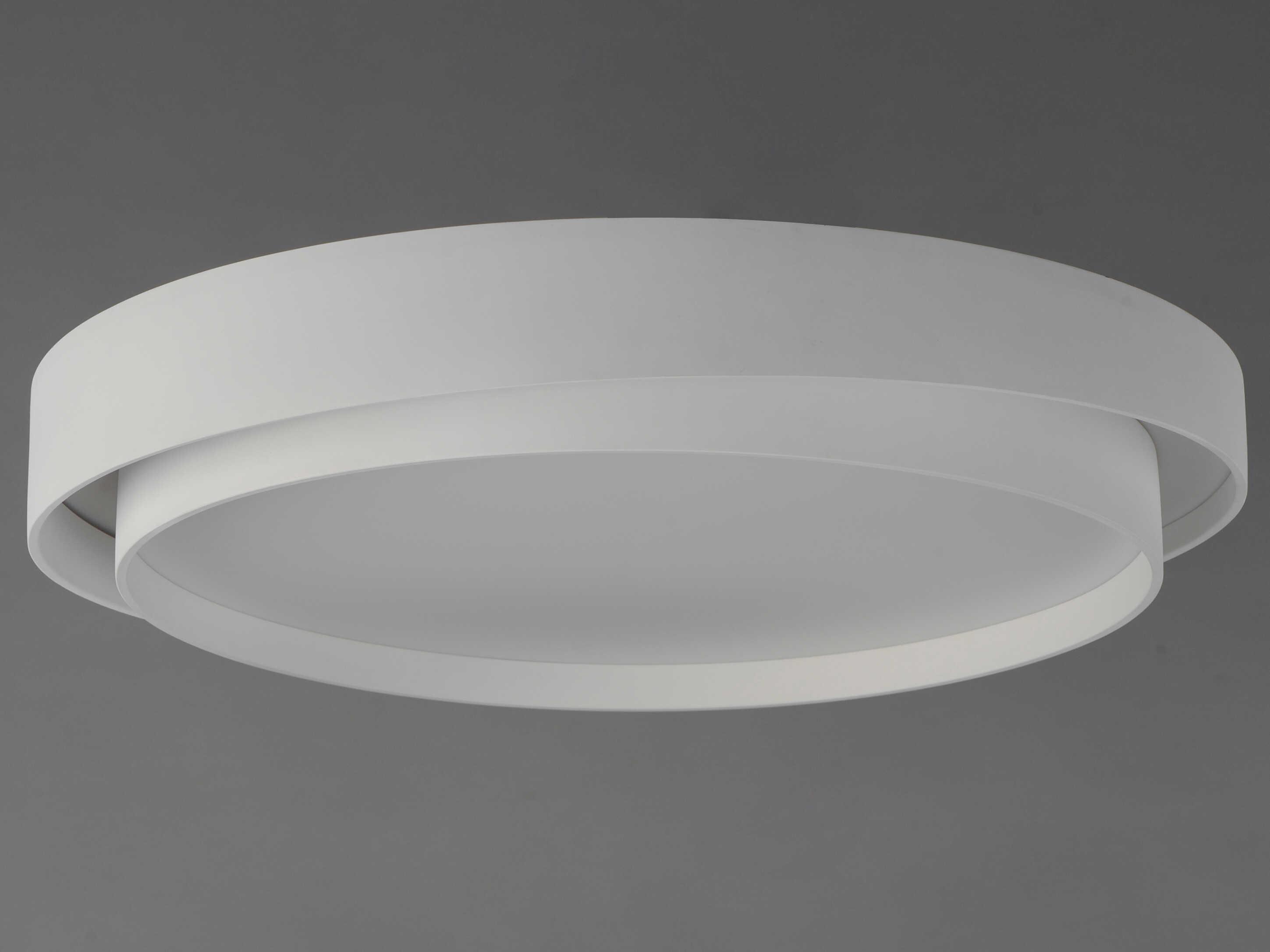 ET2 Ziggurat 1-Light White Round Flush Mount